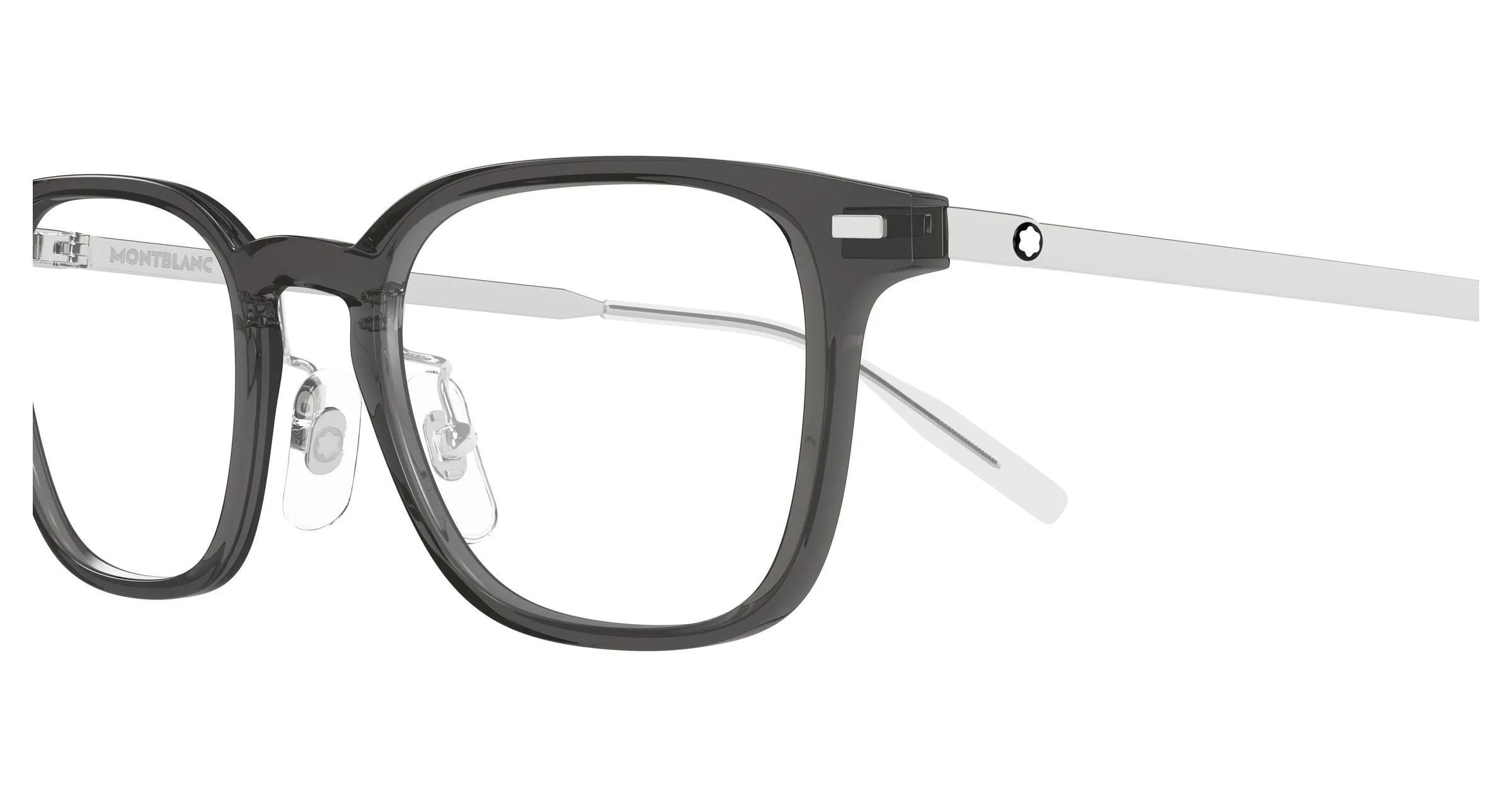Montblanc MB0467OL 012 Montature da vista Iniettato Grigio Trasparente Squadrata - immagine 3