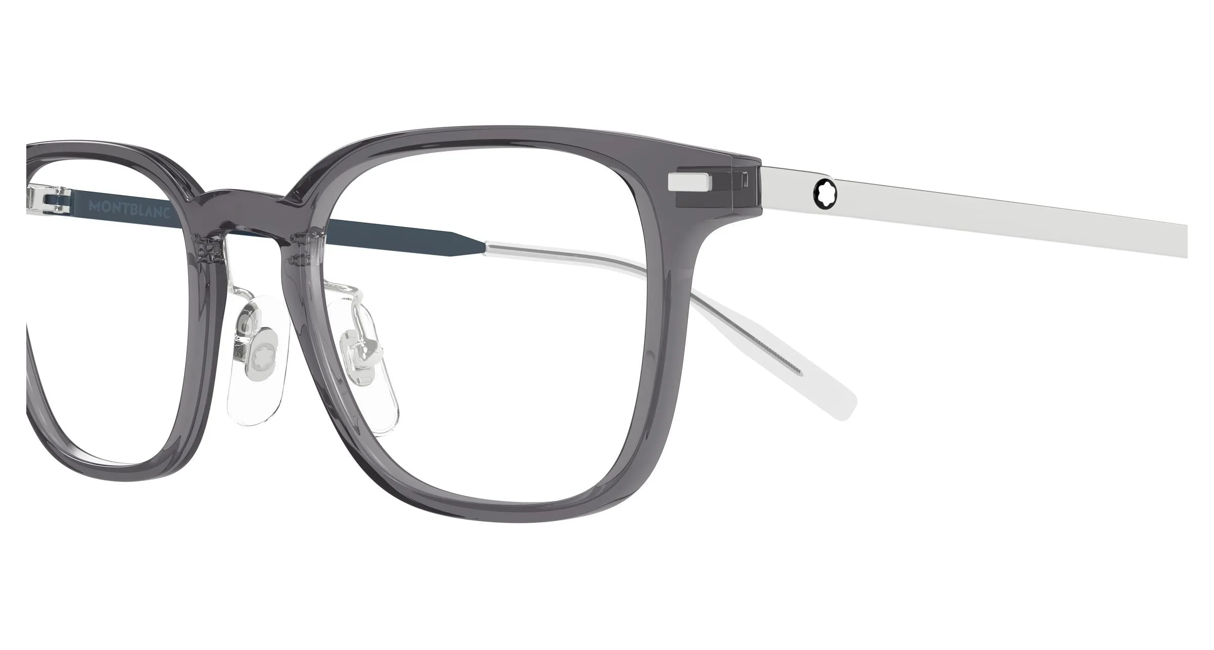 Montblanc MB0467OL 010 Montature da vista Iniettato Grigio Trasparente Squadrata - immagine 3