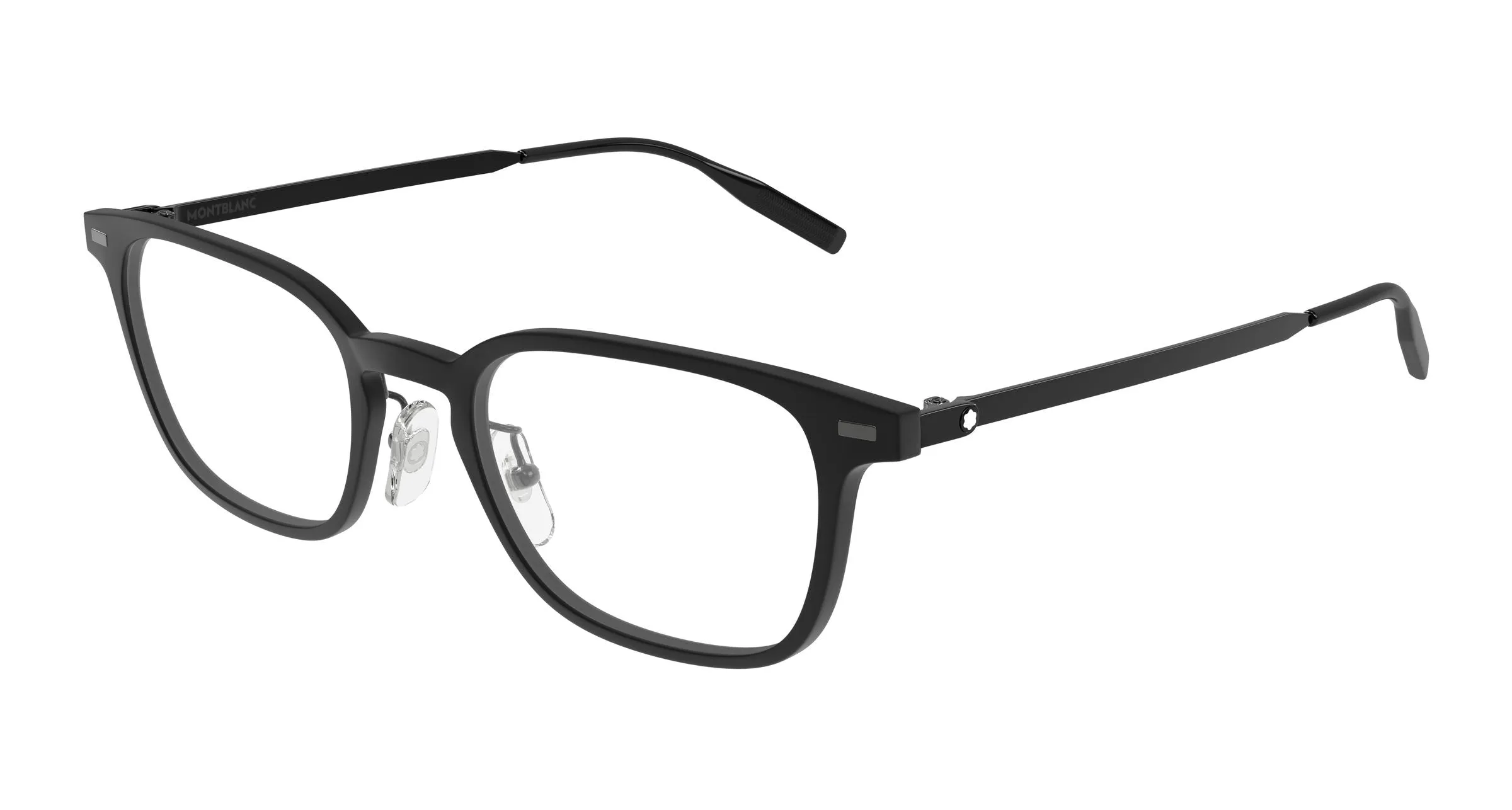Montblanc MB0467OL 008 Montature da vista Iniettato Nero Trasparente Squadrata - immagine 1