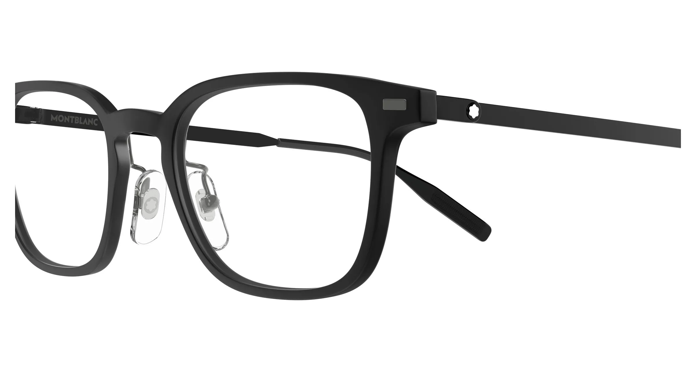 Montblanc MB0467OL 008 Montature da vista Iniettato Nero Trasparente Squadrata - immagine 3