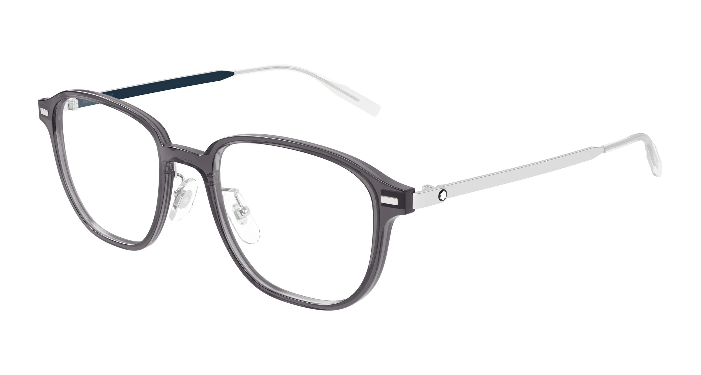 Montblanc MB0466OA 004 Montature da vista Iniettato Grigio Trasparente Geometrica - immagine 1