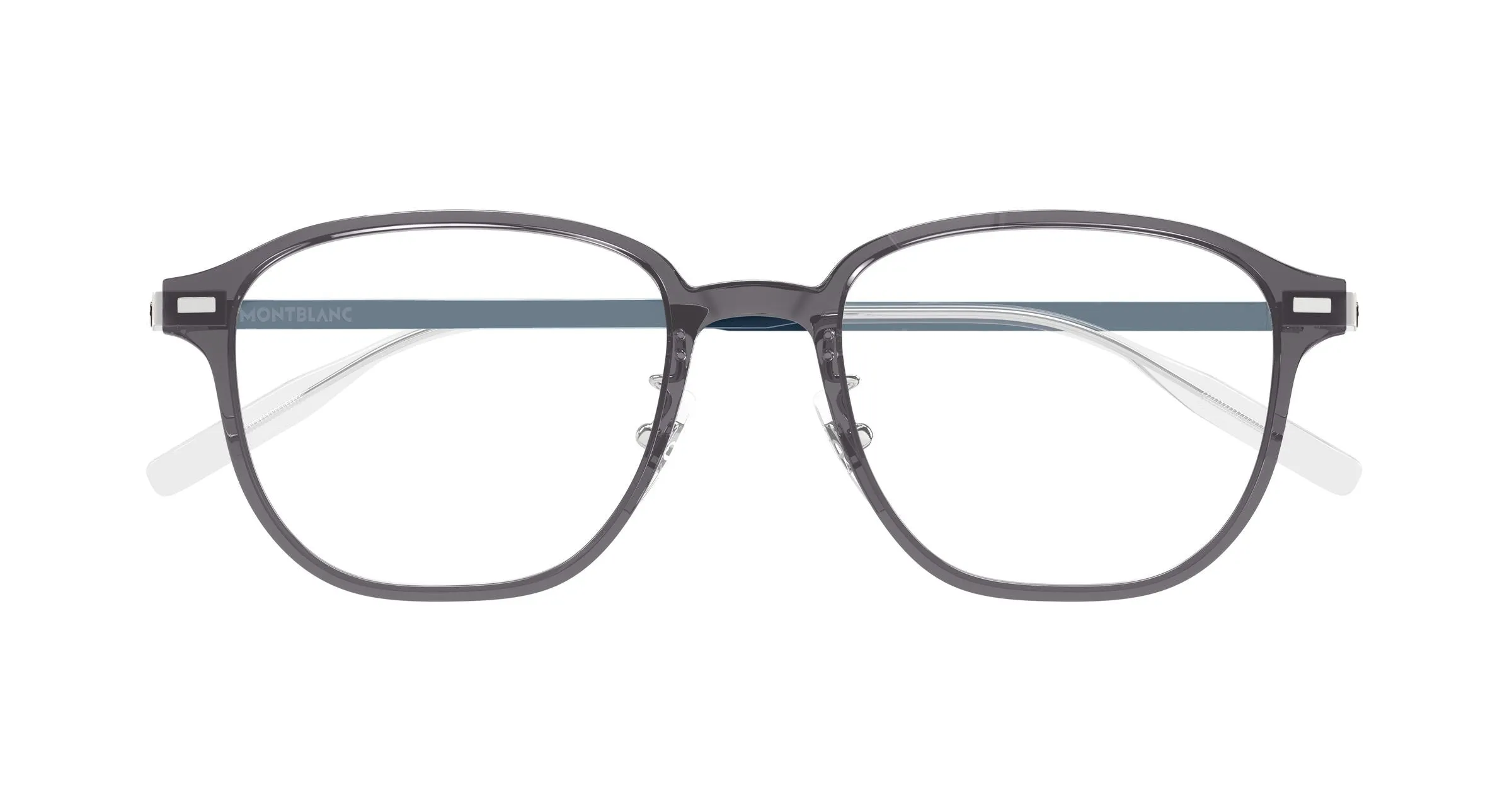 Montblanc MB0466OA 004 Montature da vista Iniettato Grigio Trasparente Geometrica - immagine 2