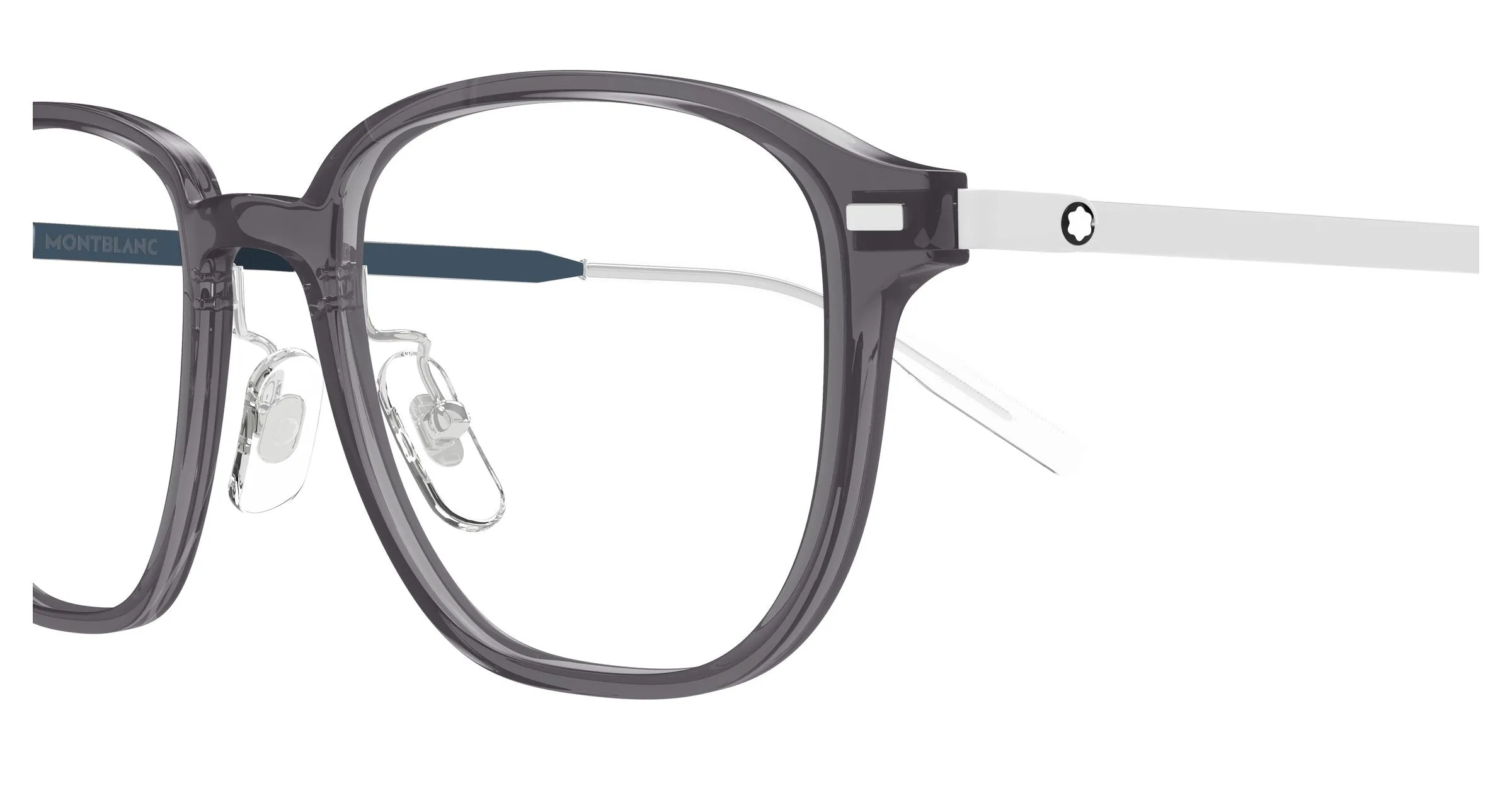 Montblanc MB0466OA 004 Montature da vista Iniettato Grigio Trasparente Geometrica - immagine 3