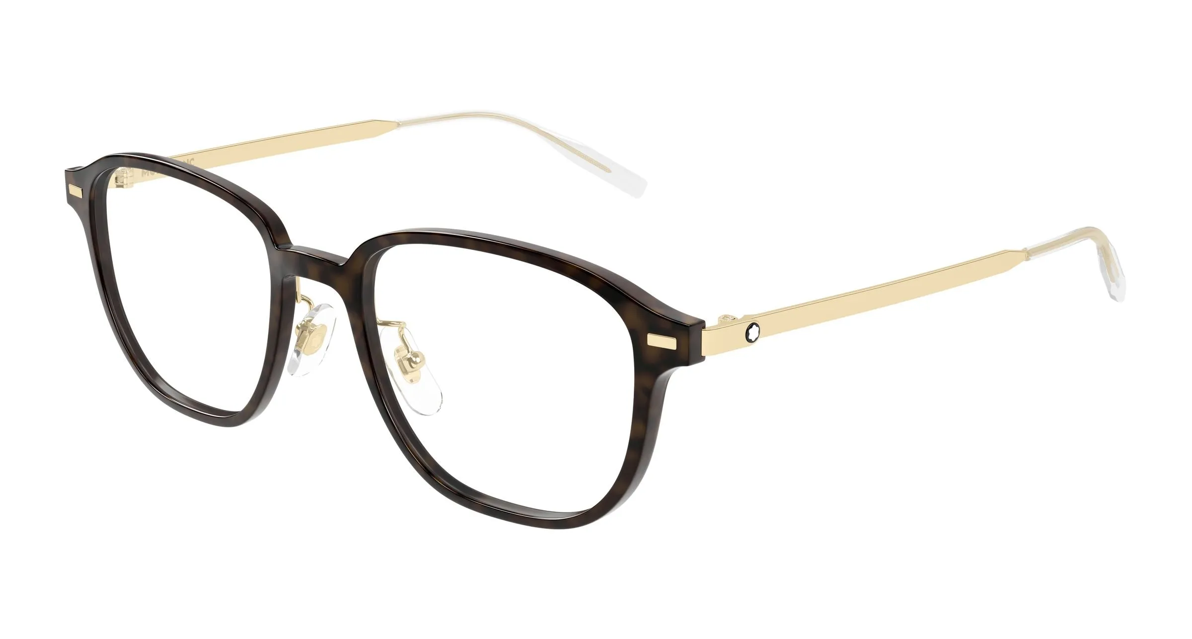 Montblanc MB0466OA 003 Montature da vista Iniettato Havana Trasparente Geometrica - immagine 1
