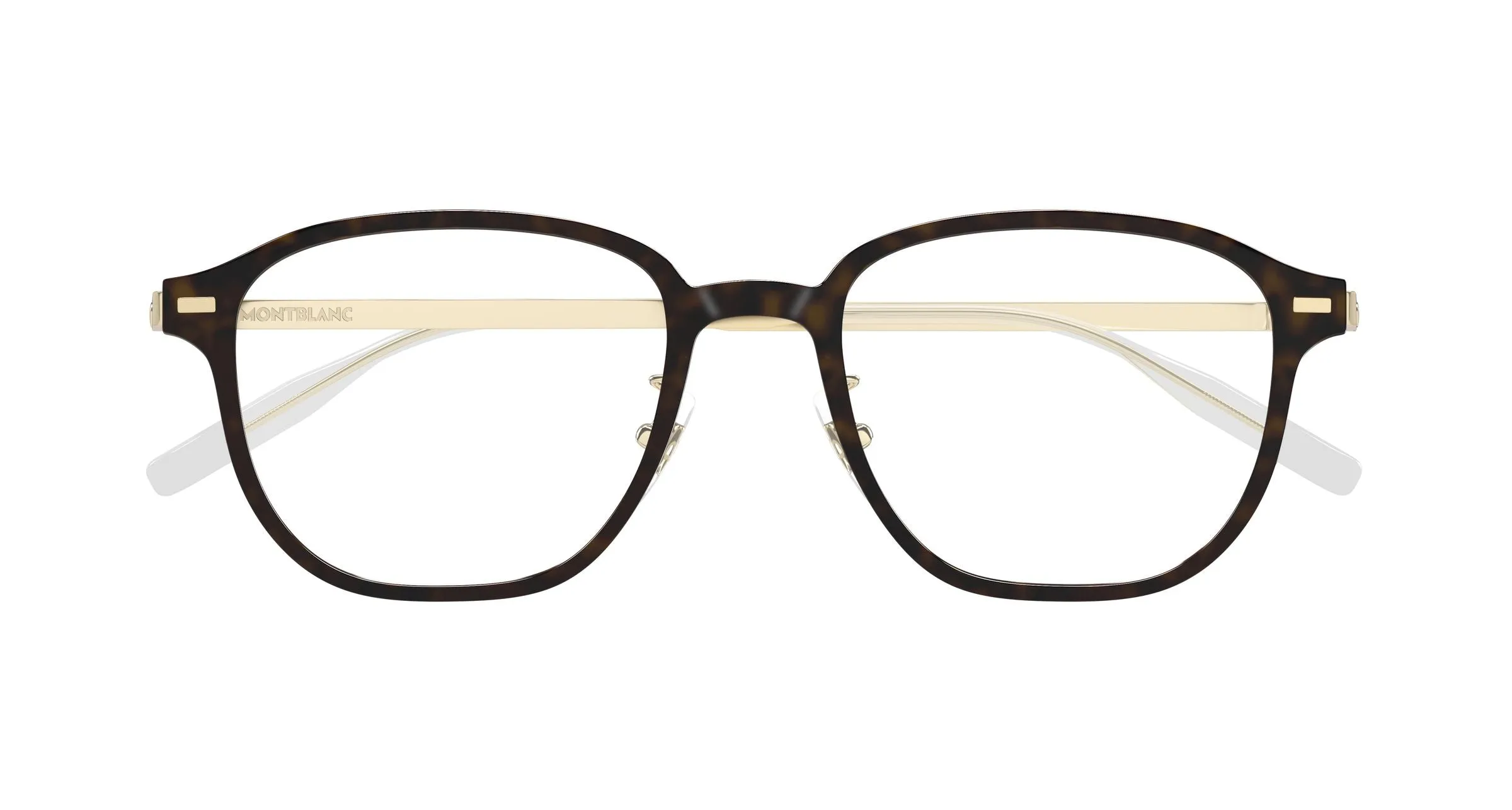 Montblanc MB0466OA 003 Montature da vista Iniettato Havana Trasparente Geometrica - immagine 2