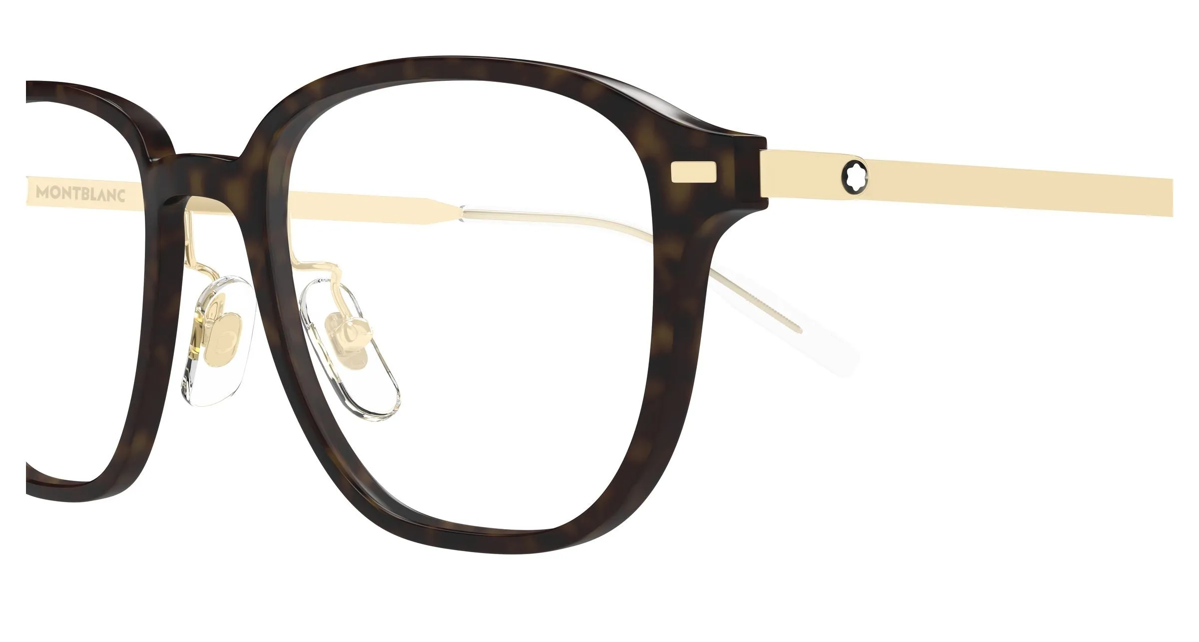 Montblanc MB0466OA 003 Montature da vista Iniettato Havana Trasparente Geometrica - immagine 3