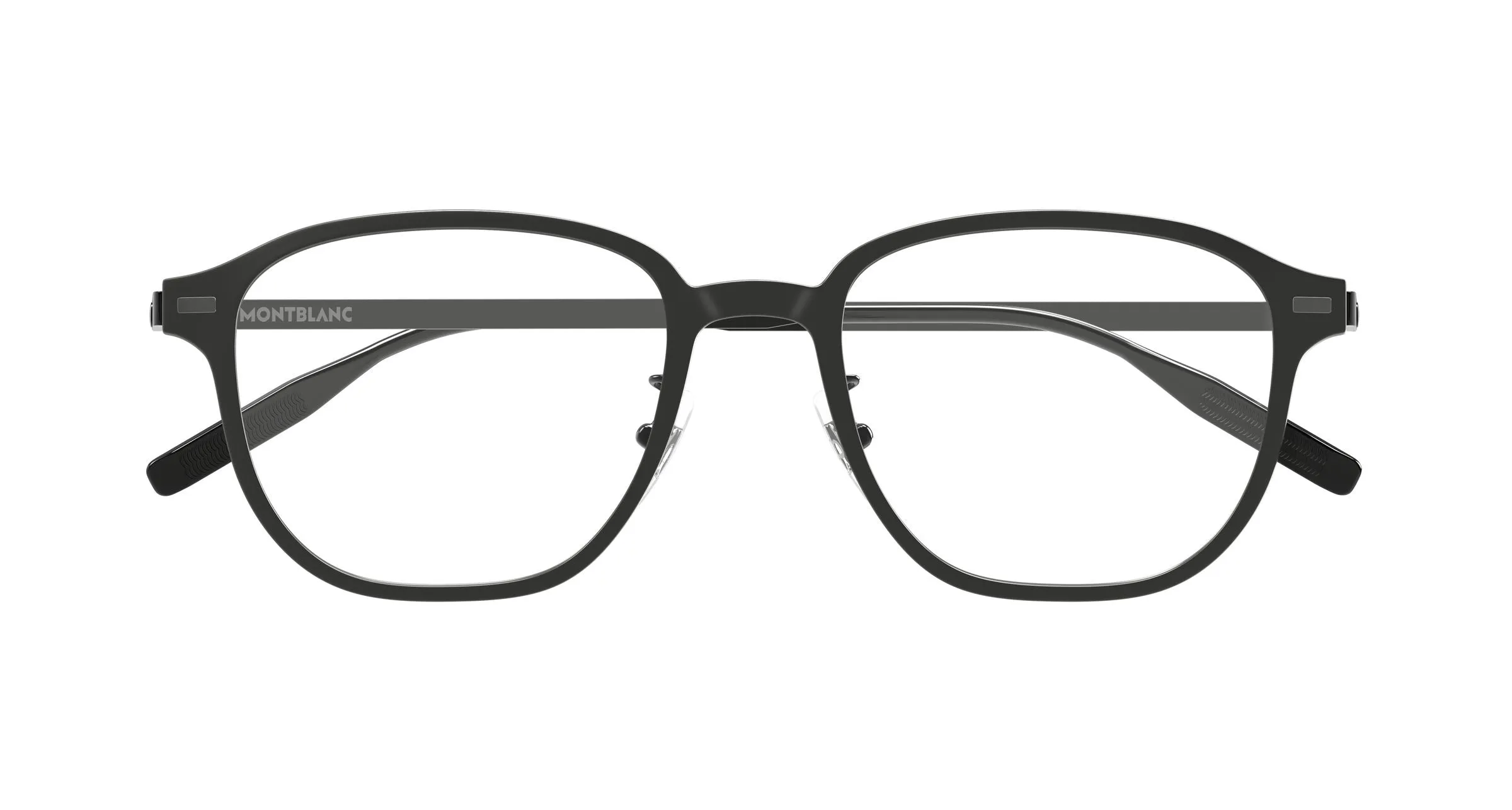 Montblanc MB0466OA 002 Montature da vista Iniettato Nero Trasparente Geometrica - immagine 2
