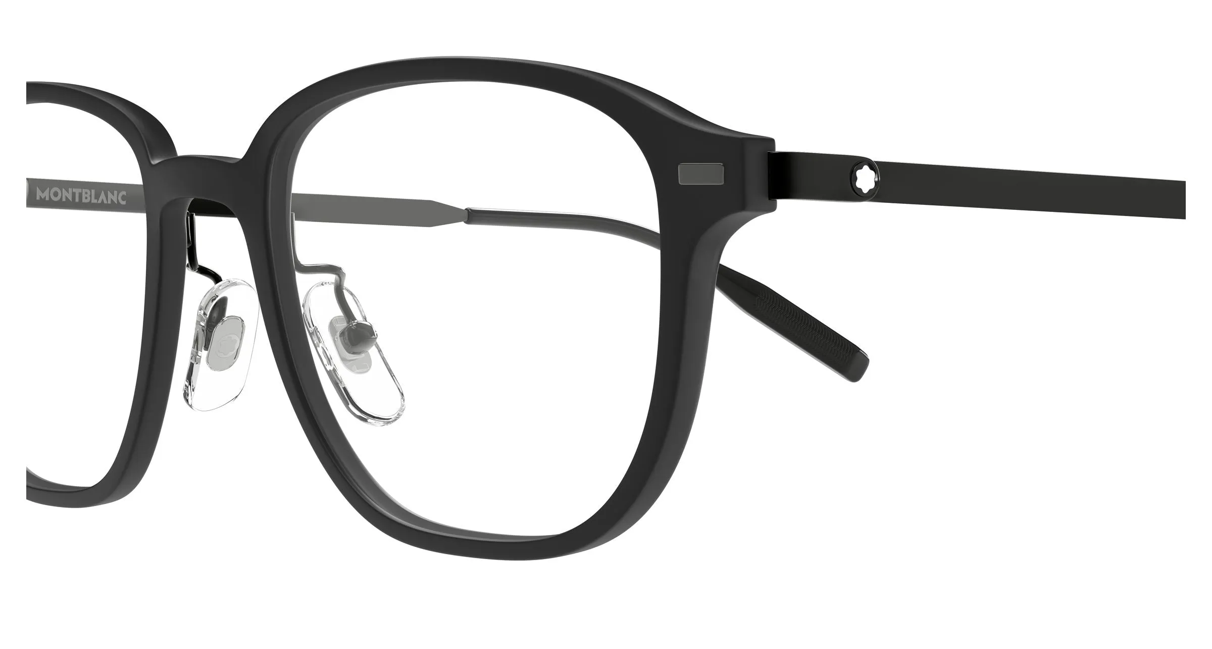 Montblanc MB0466OA 002 Montature da vista Iniettato Nero Trasparente Geometrica - immagine 3