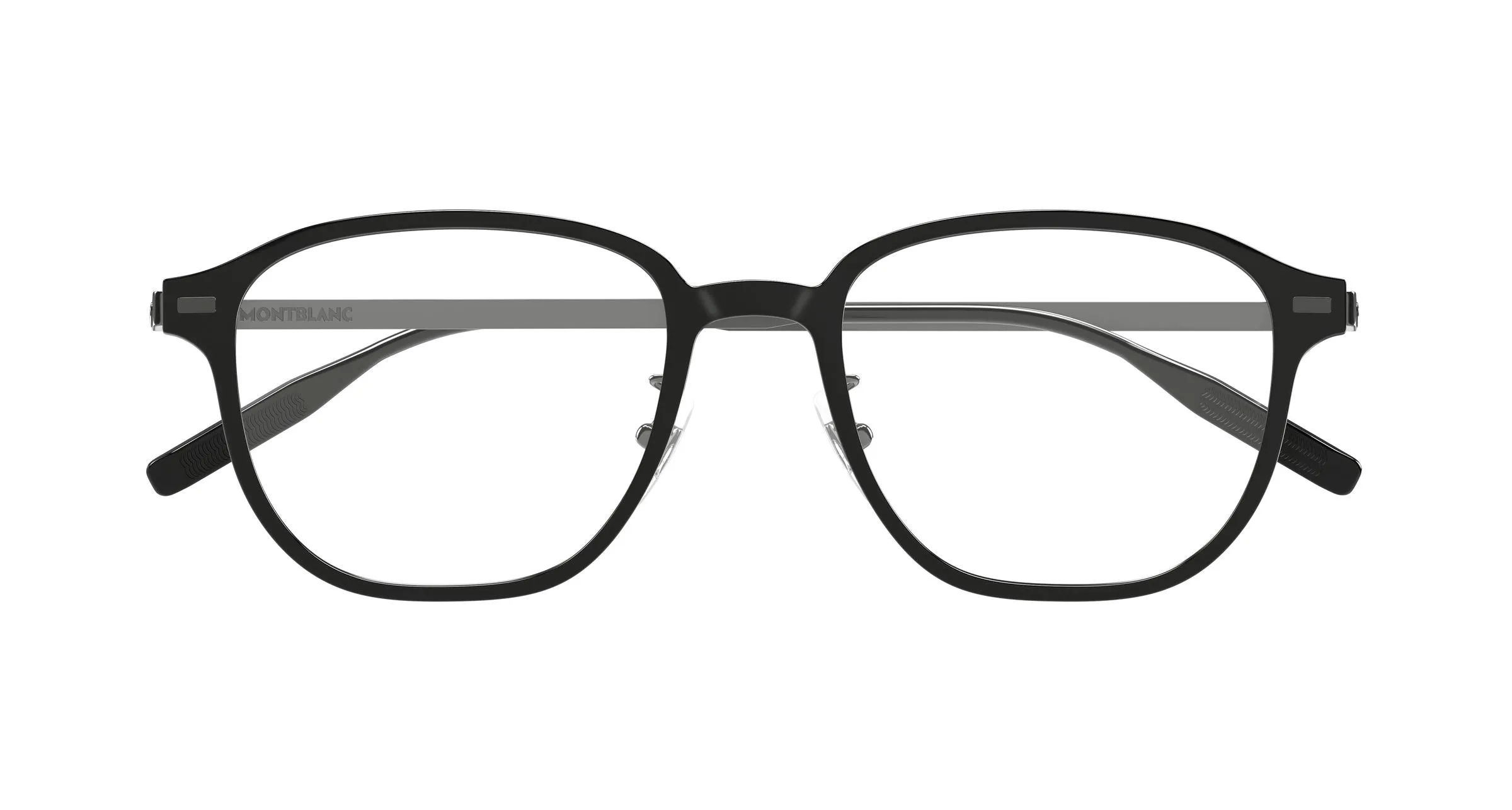 Montblanc MB0466OA 001 Montature da vista Iniettato Nero Trasparente Geometrica - immagine 2