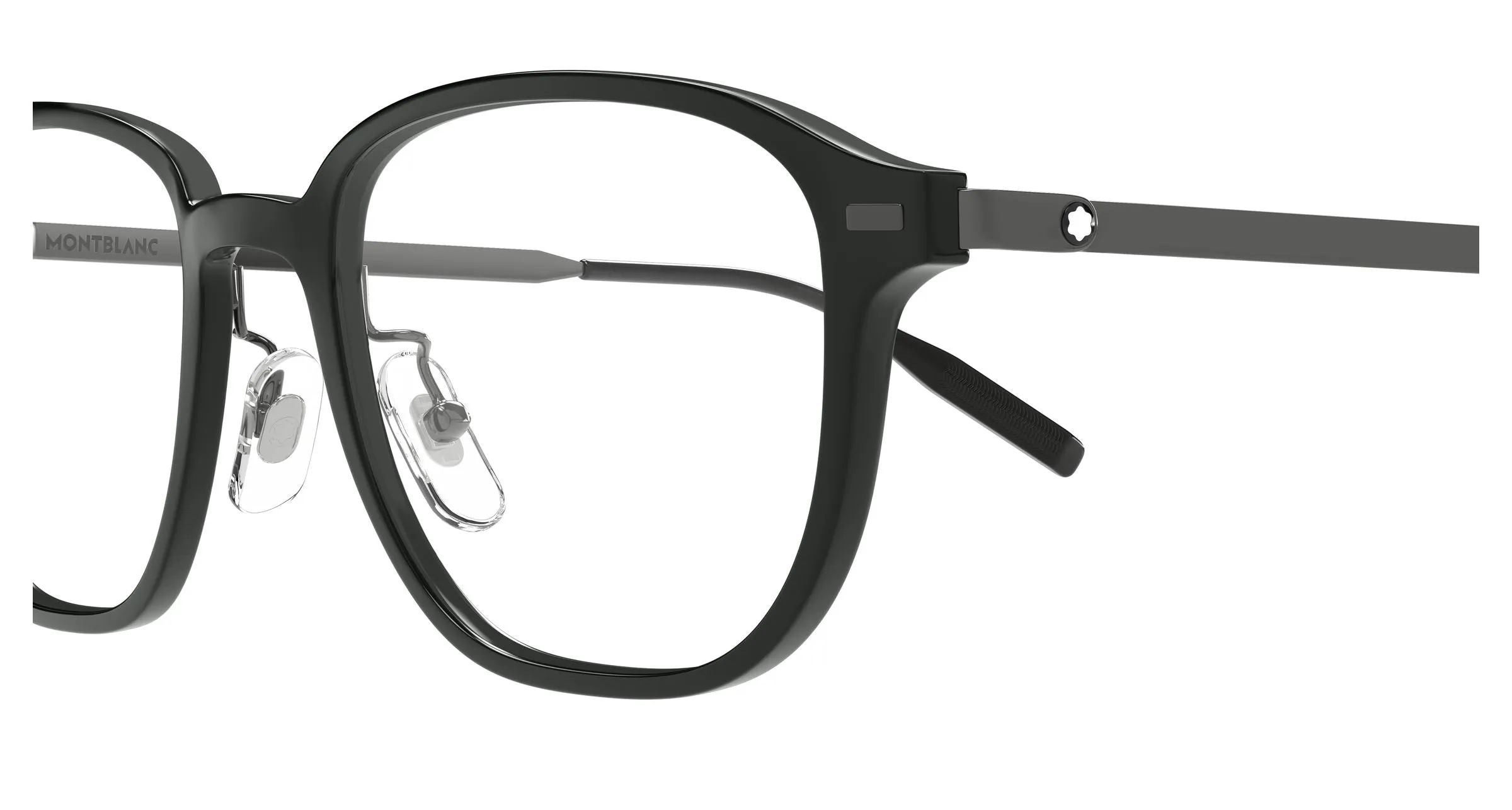 Montblanc MB0466OA 001 Montature da vista Iniettato Nero Trasparente Geometrica - immagine 3