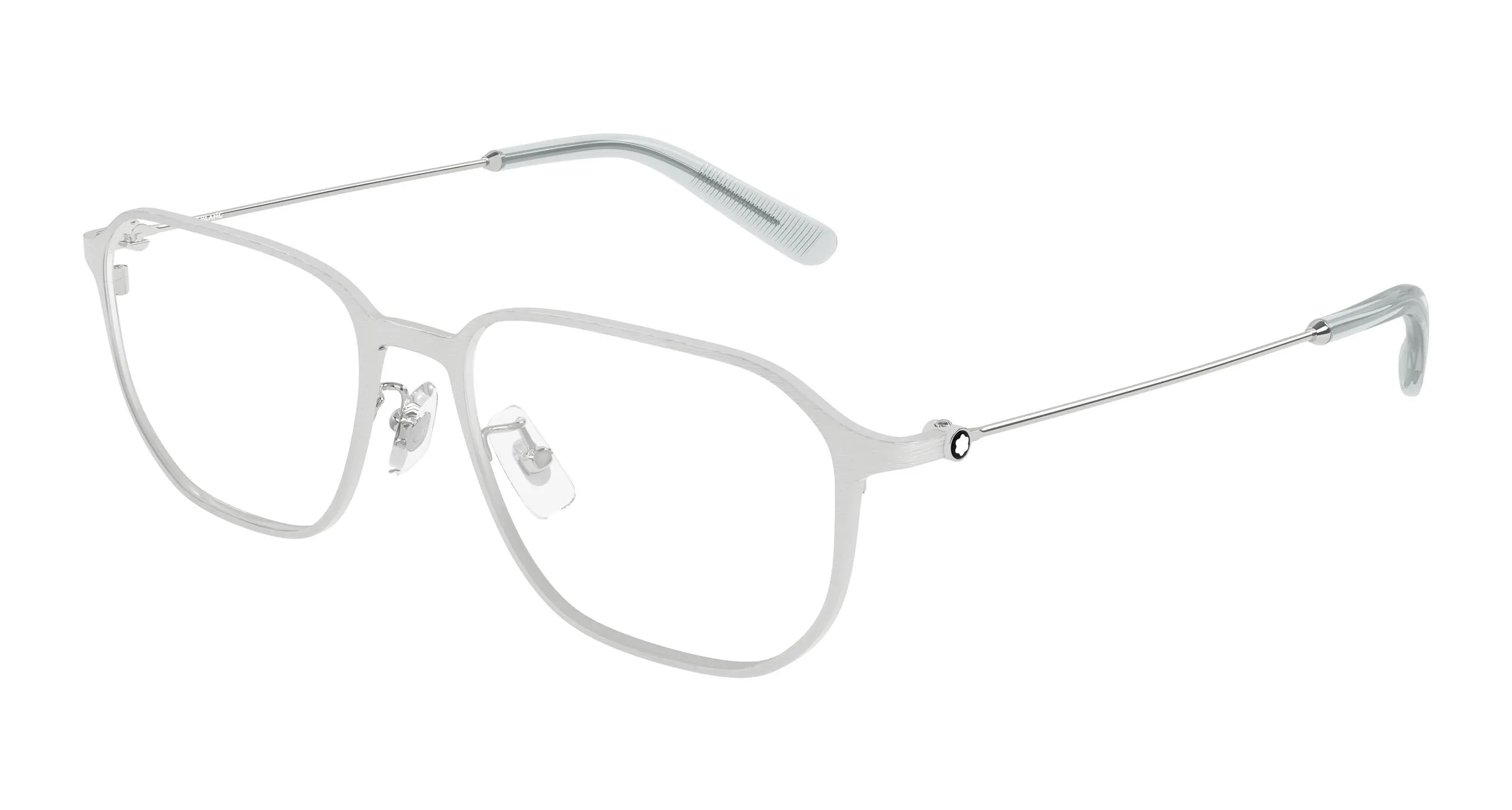 Montblanc MB0465OA 003 Montature da vista Metallo Argento Trasparente Geometrica - immagine 1