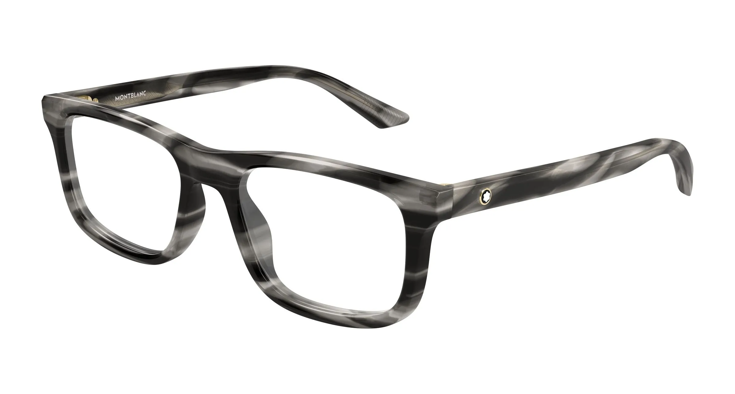 Montblanc MB0457O 009 Montature da vista Acetato Grigio Trasparente Squadrata - immagine 1