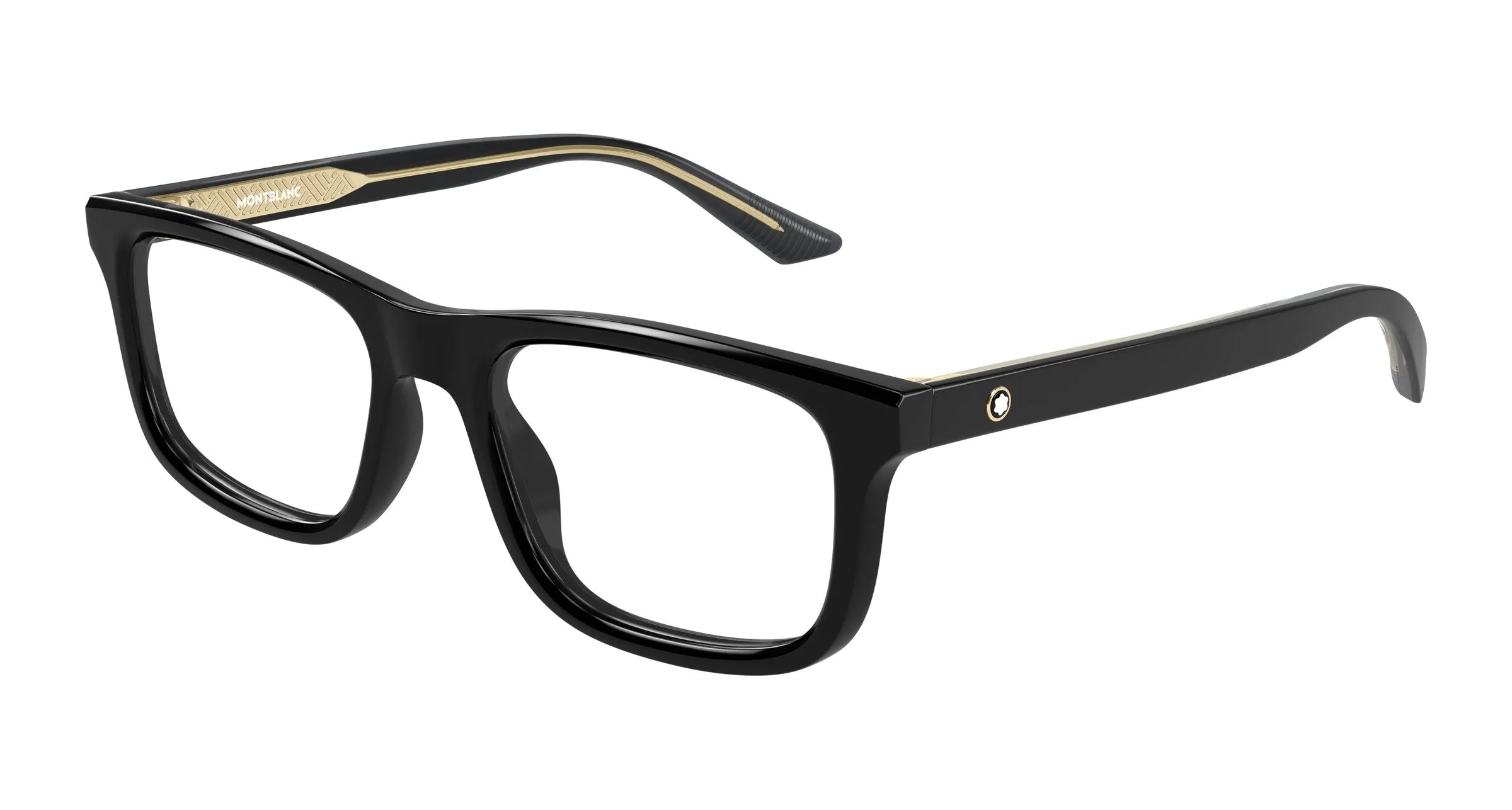Montblanc MB0457O 006 Montature da vista Acetato Nero Trasparente Squadrata - immagine 1