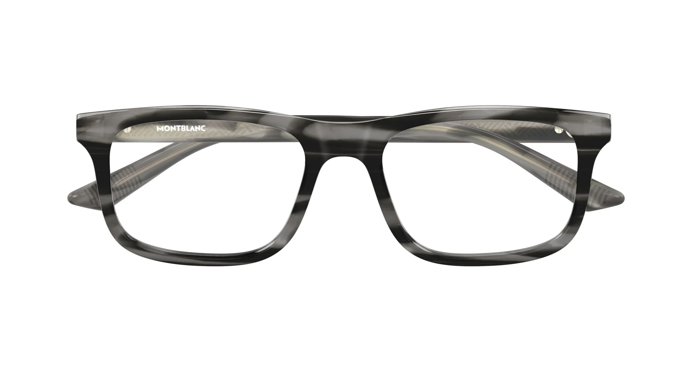 Montblanc MB0457O 004 Montature da vista Acetato Grigio Trasparente Squadrata - immagine 2