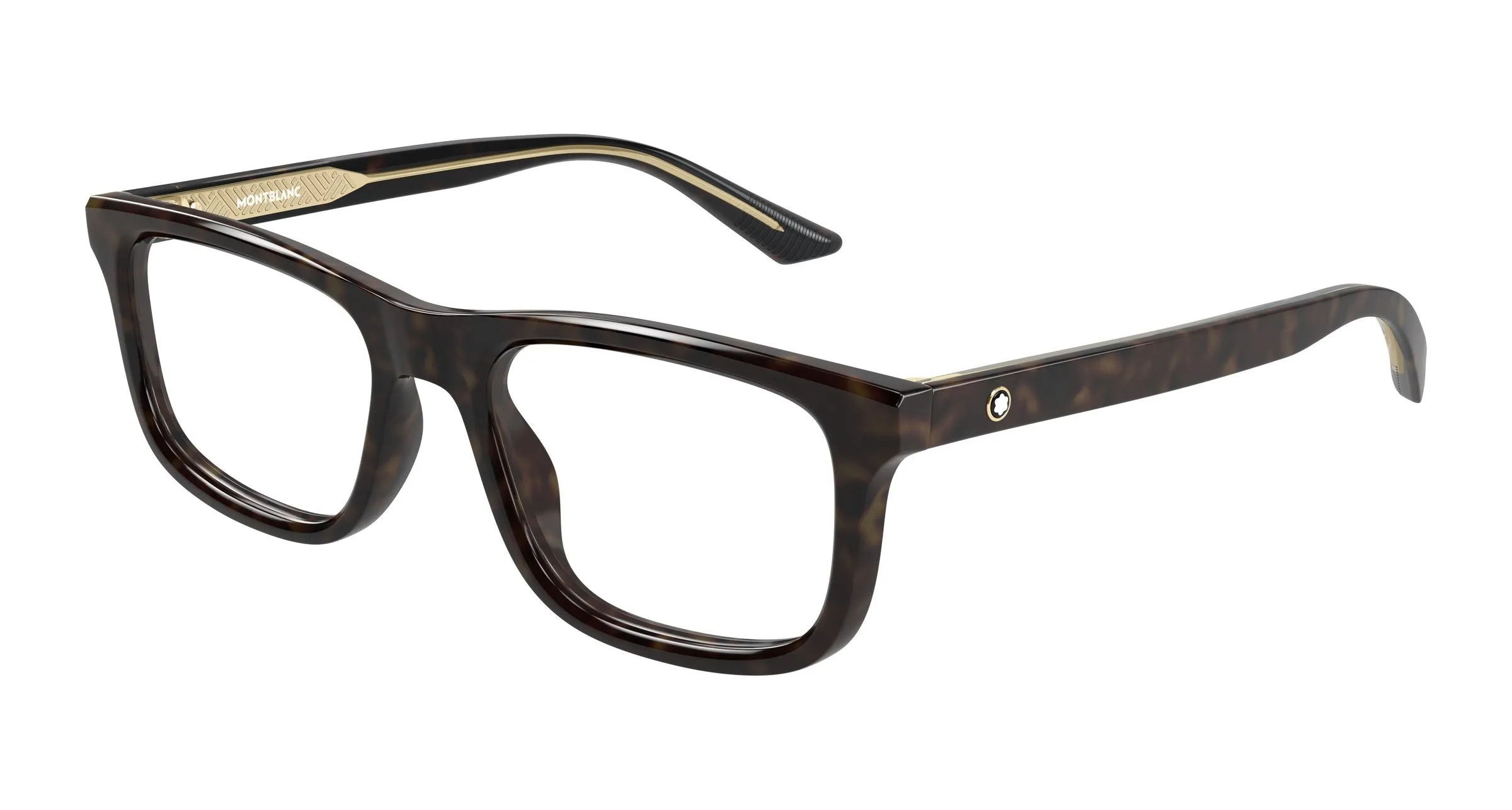 Montblanc MB0457O 003 Montature da vista Acetato Havana Trasparente Squadrata - immagine 1
