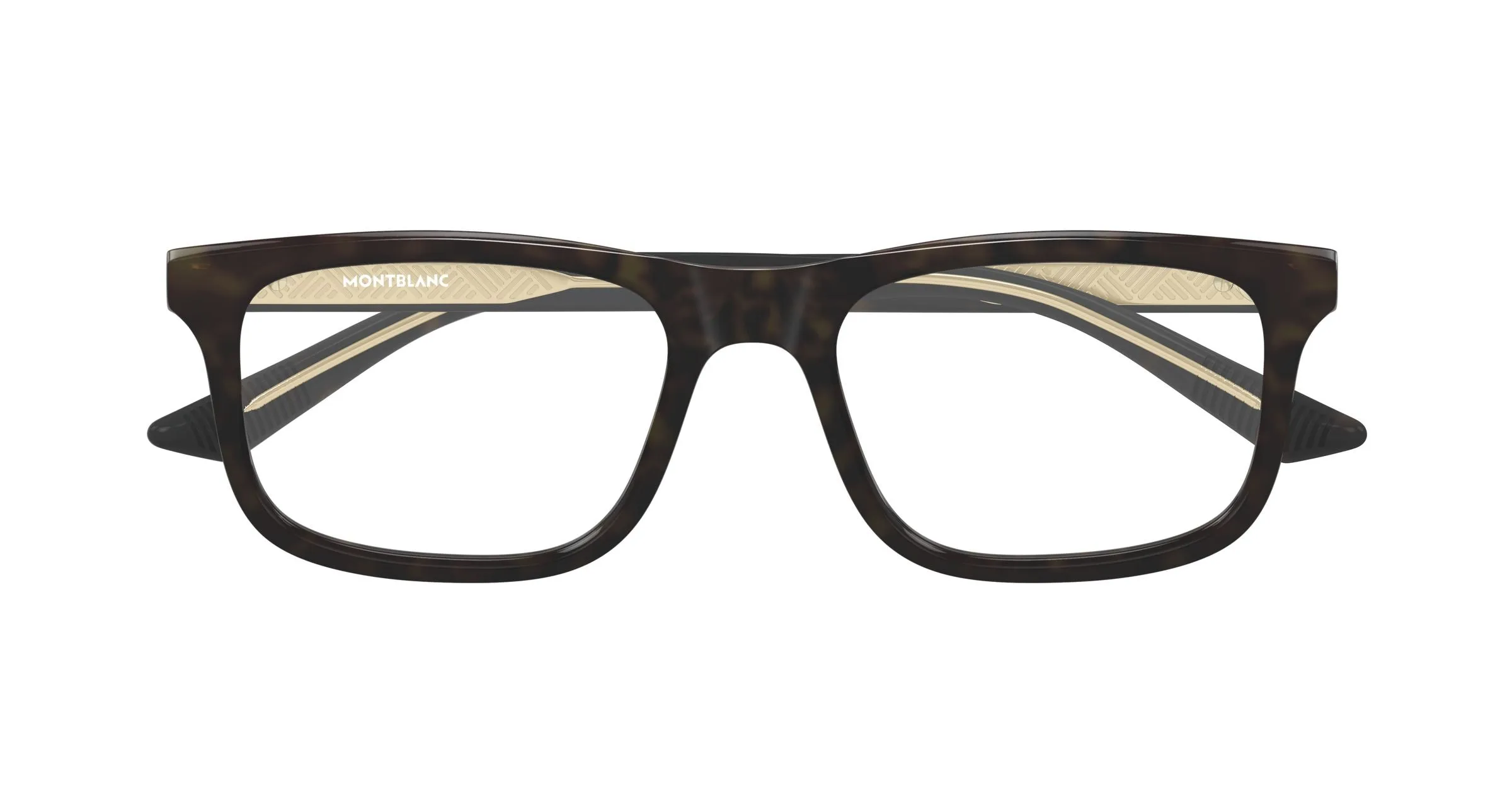 Montblanc MB0457O 003 Montature da vista Acetato Havana Trasparente Squadrata - immagine 2
