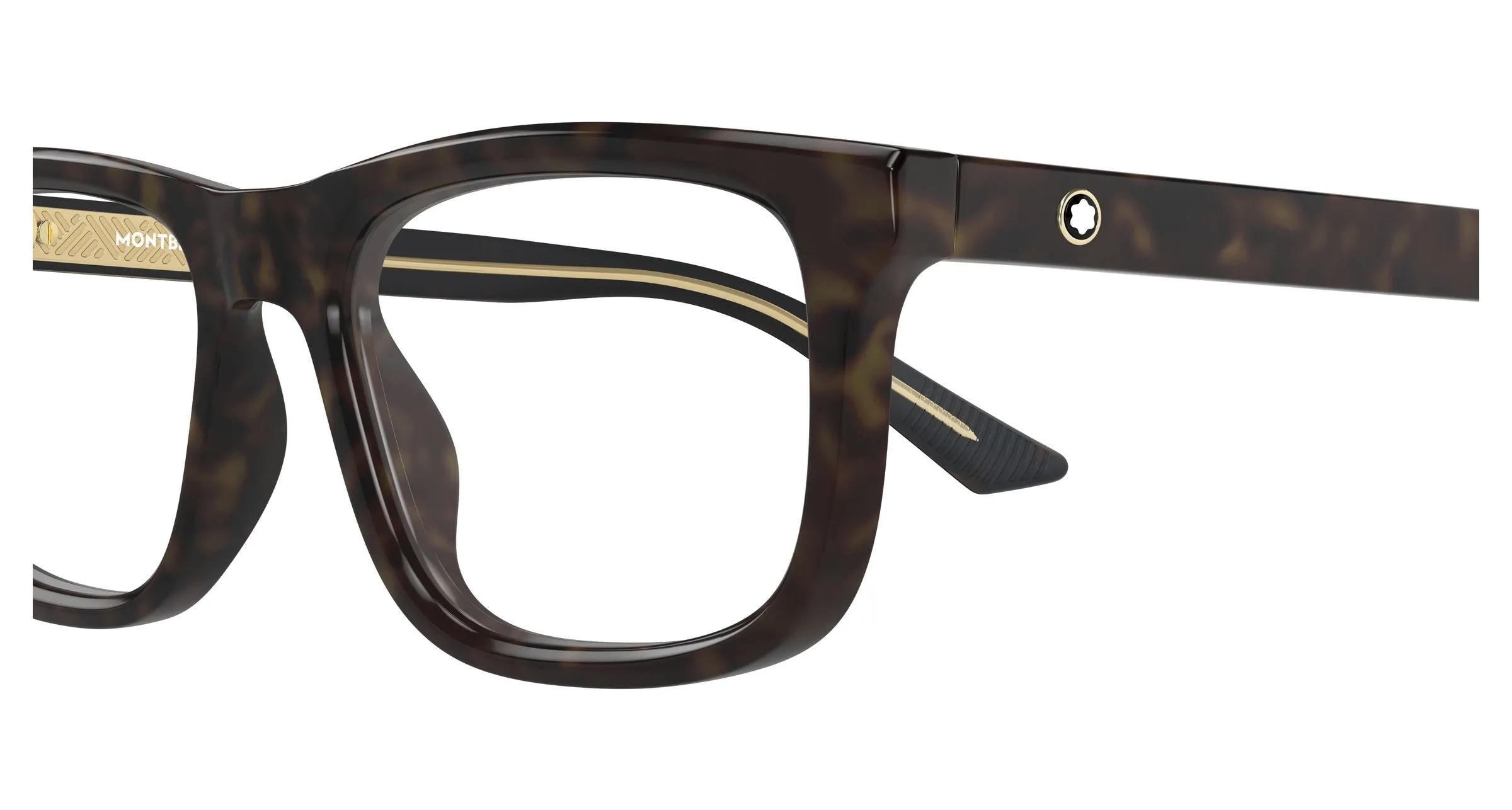 Montblanc MB0457O 003 Montature da vista Acetato Havana Trasparente Squadrata - immagine 3