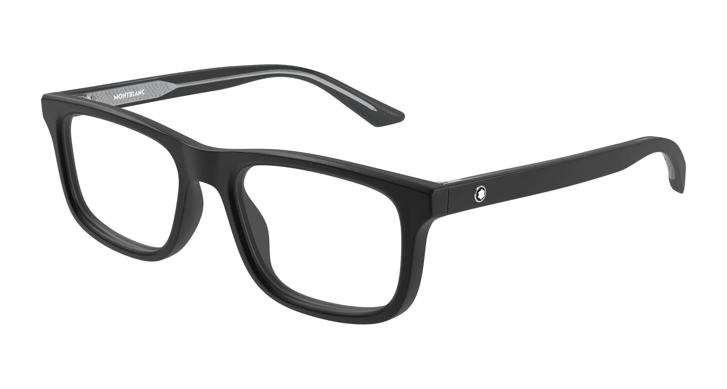 Montblanc MB0457O 002 Montature da vista Acetato Nero Trasparente Squadrata - immagine 1