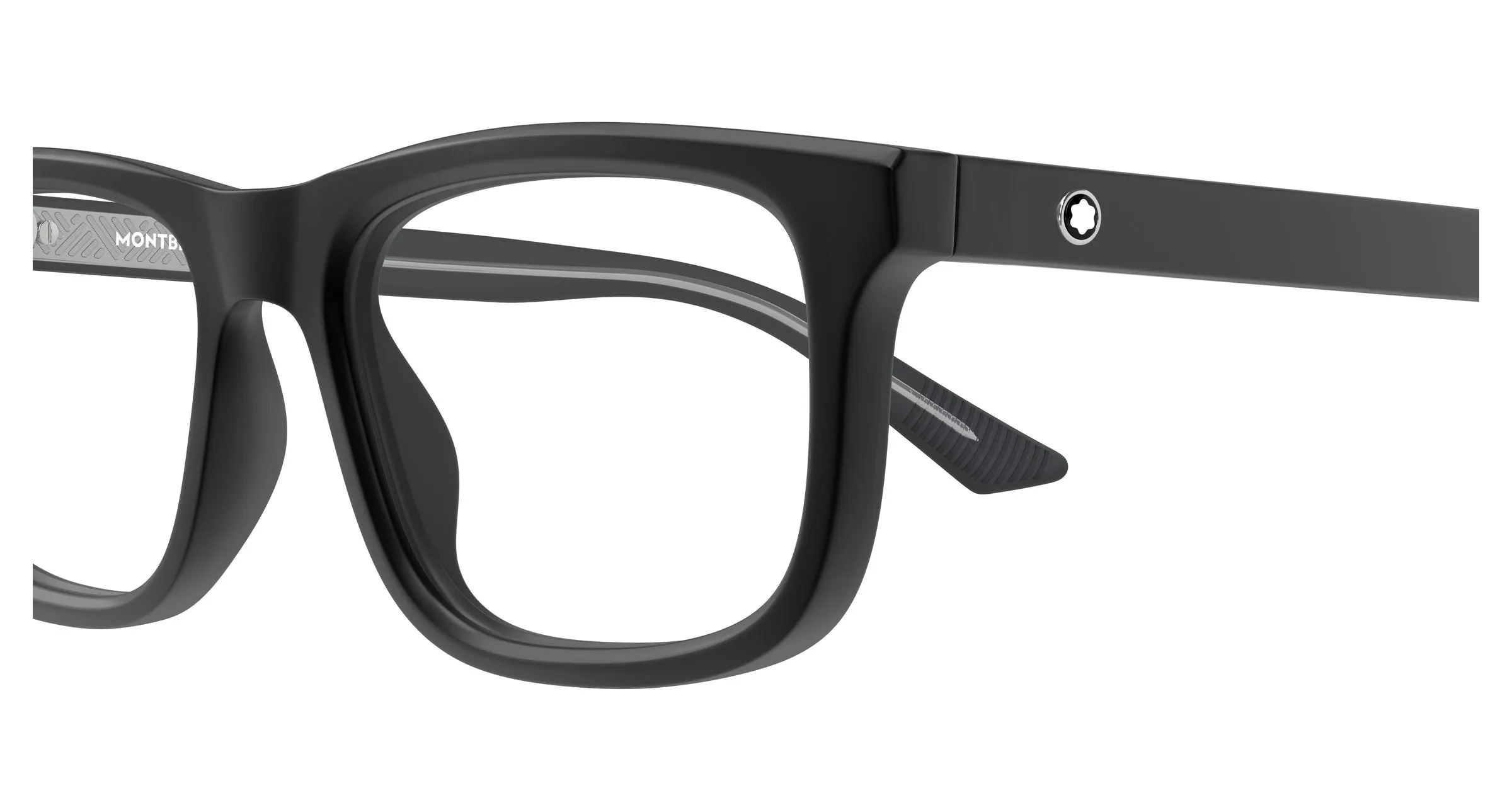 Montblanc MB0457O 002 Montature da vista Acetato Nero Trasparente Squadrata - immagine 3