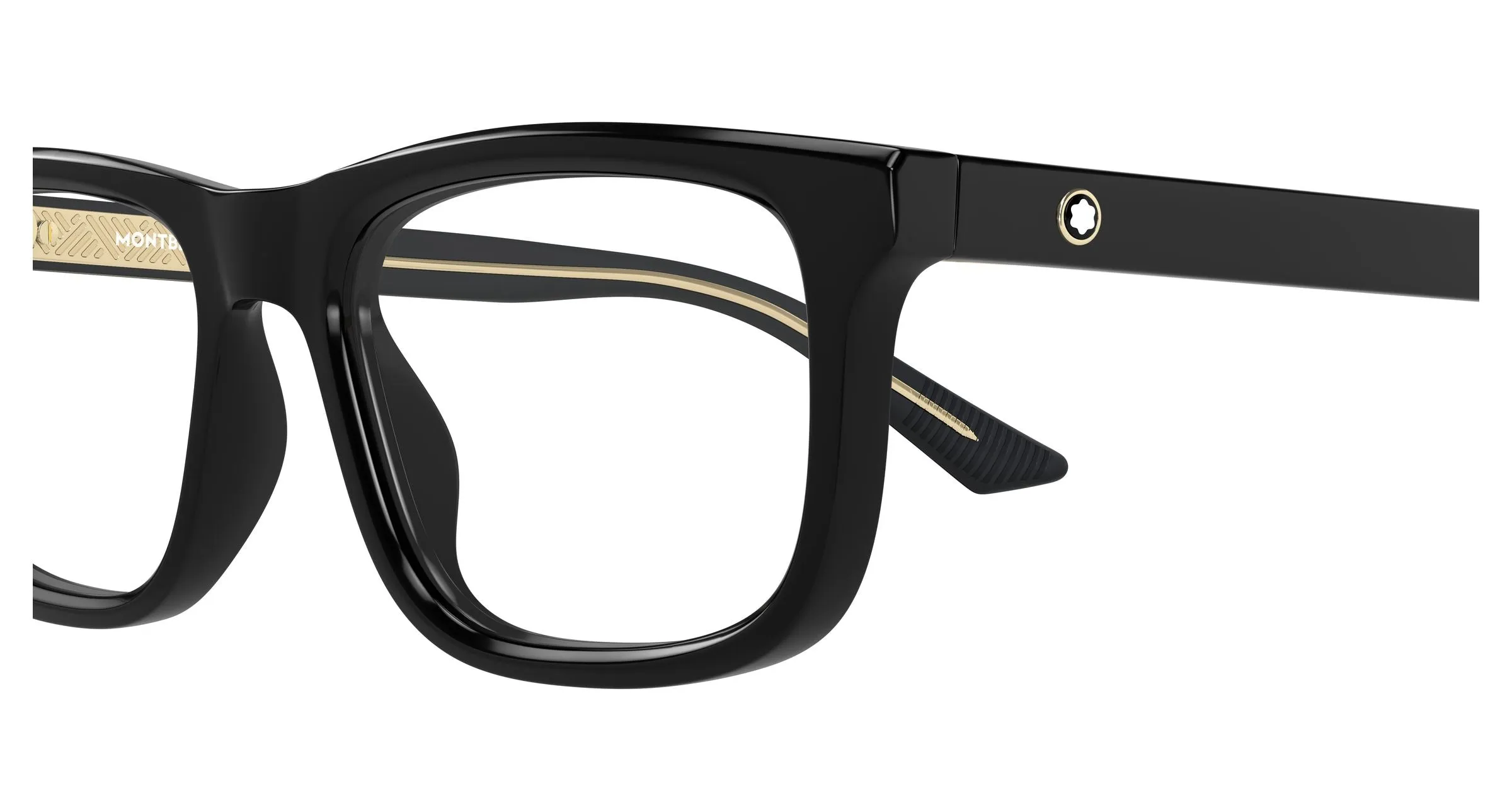 Montblanc MB0457O 001 Montature da vista Acetato Nero Trasparente Squadrata - immagine 3