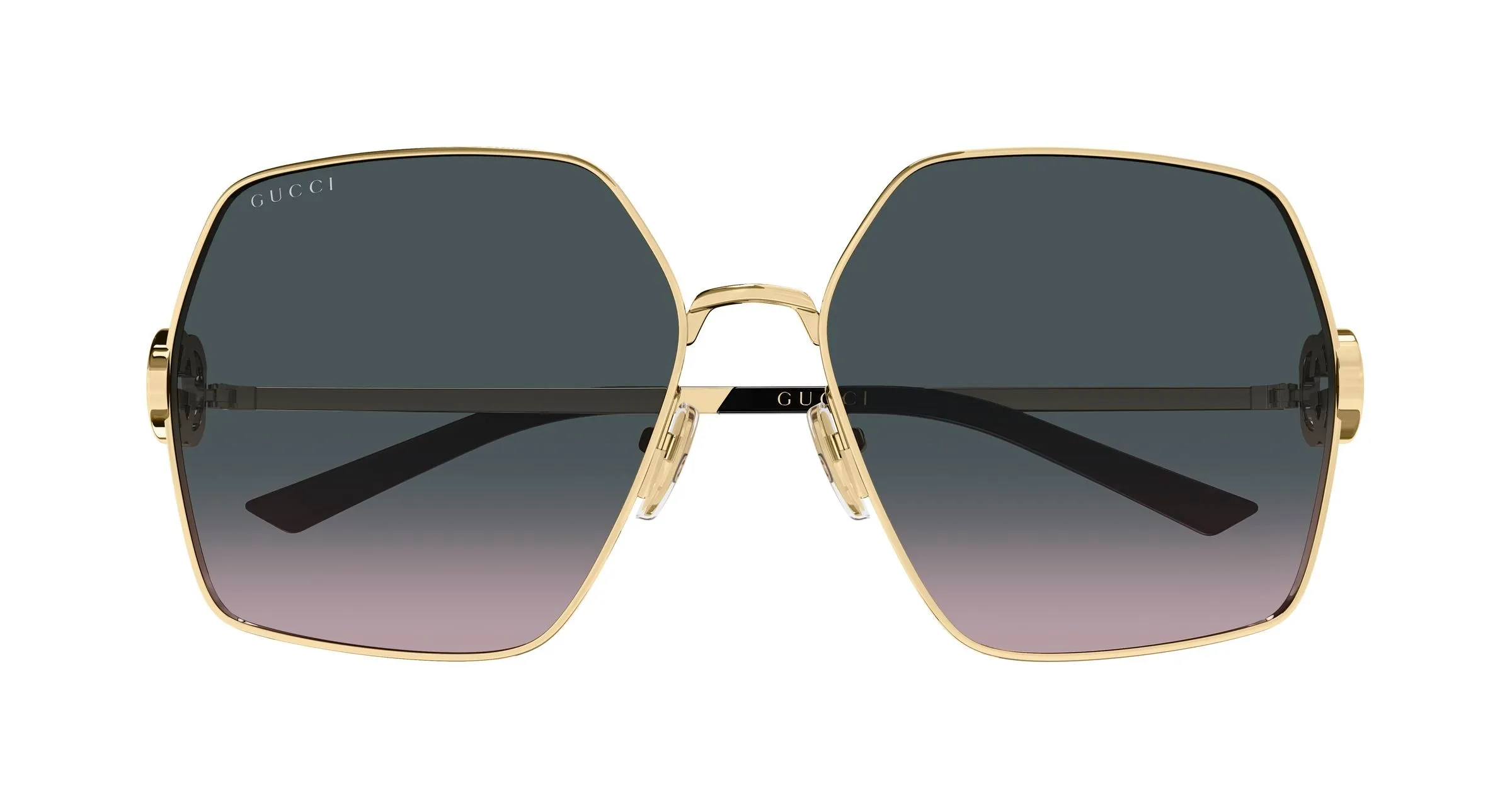 Gucci GG2163S 002 Occhiali da sole Metallo Oro Grigio Squadrata - immagine 2
