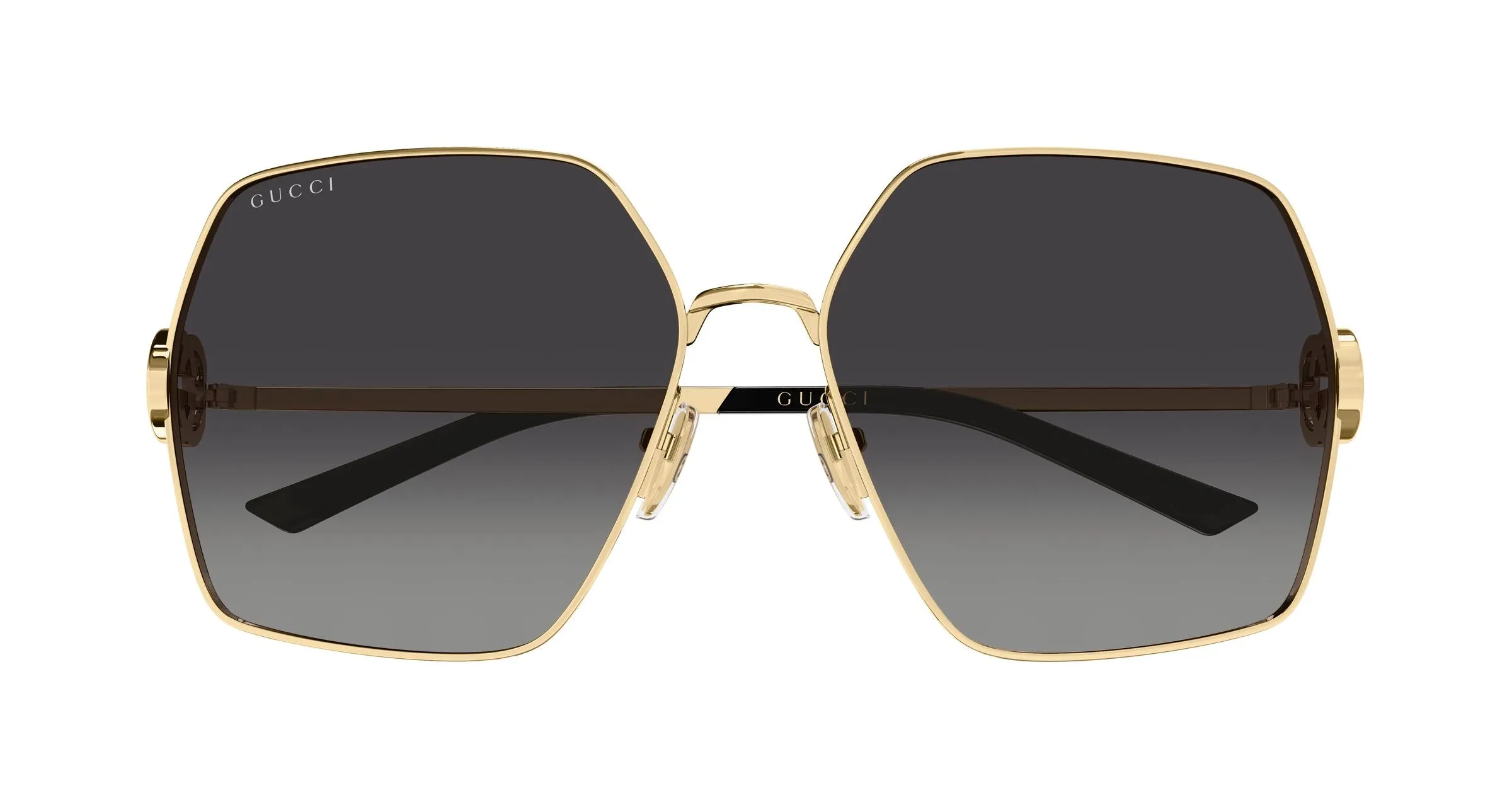 Gucci GG2163S 001 Occhiali da sole Metallo Oro Grigio Squadrata - immagine 2