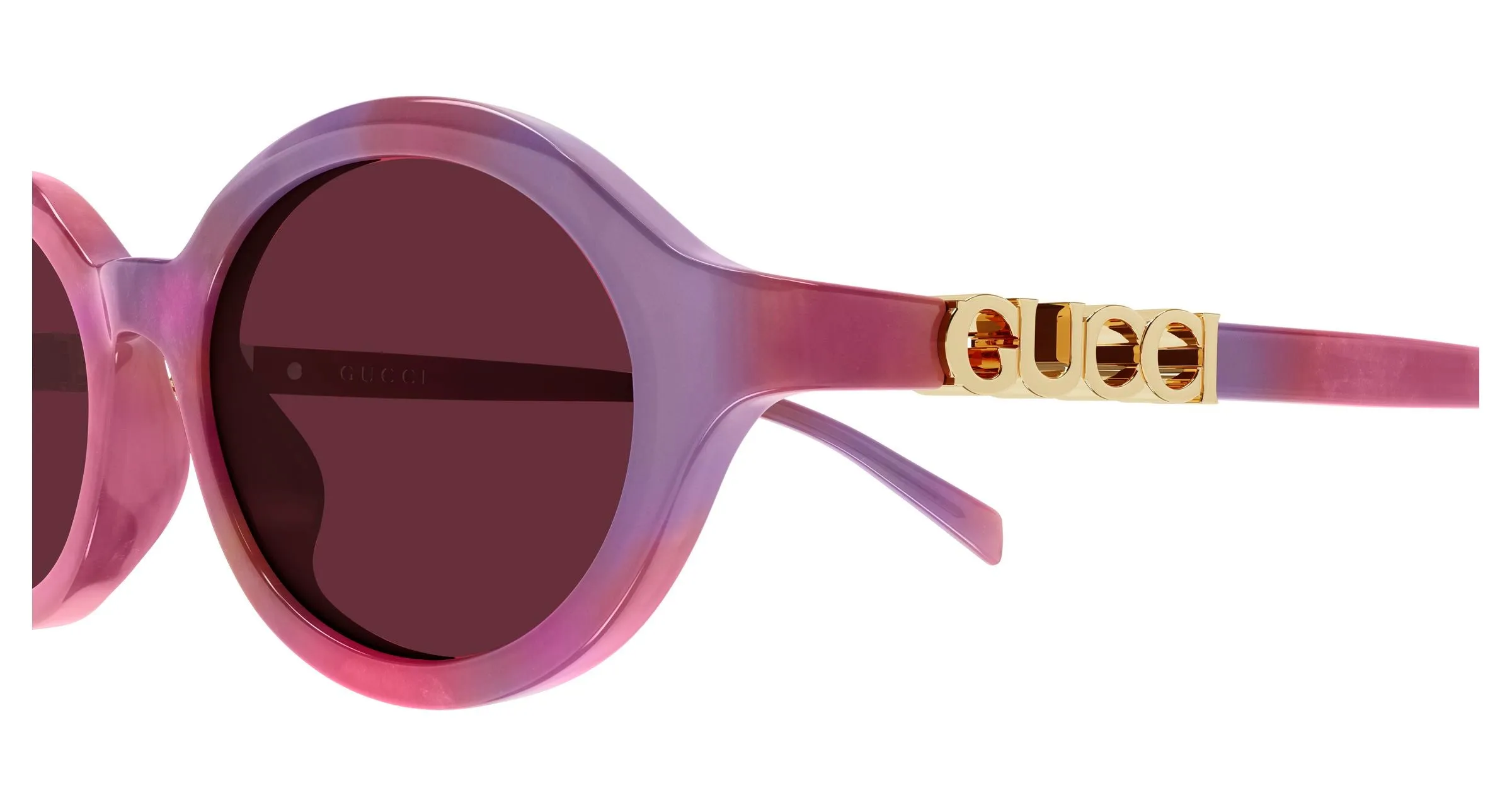 Gucci GG2153S 005 Occhiali da sole Acetato Havana Viola Rotonda - immagine 3