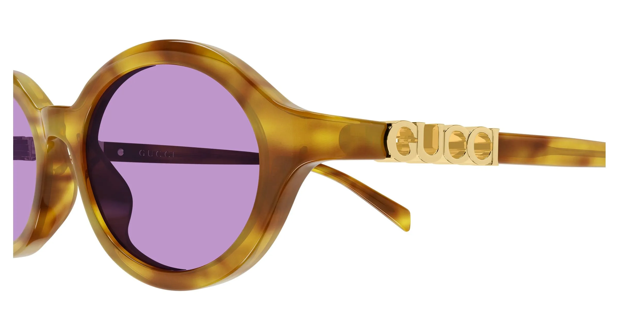 Gucci GG2153S 004 Occhiali da sole Acetato Havana Viola Rotonda - immagine 3