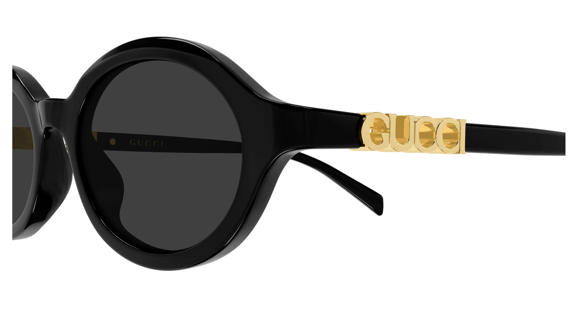 Gucci GG2153S 001 Occhiali da sole Acetato Nero Grigio Rotonda - immagine 3