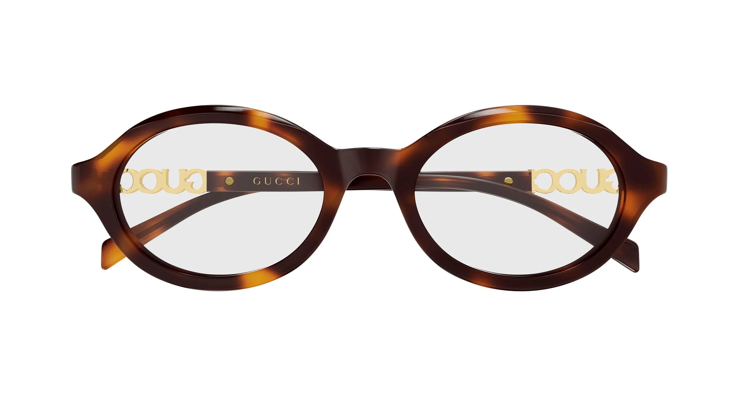 Gucci GG2153O 005 Montature da vista Acetato Havana Trasparente Rotonda - immagine 2