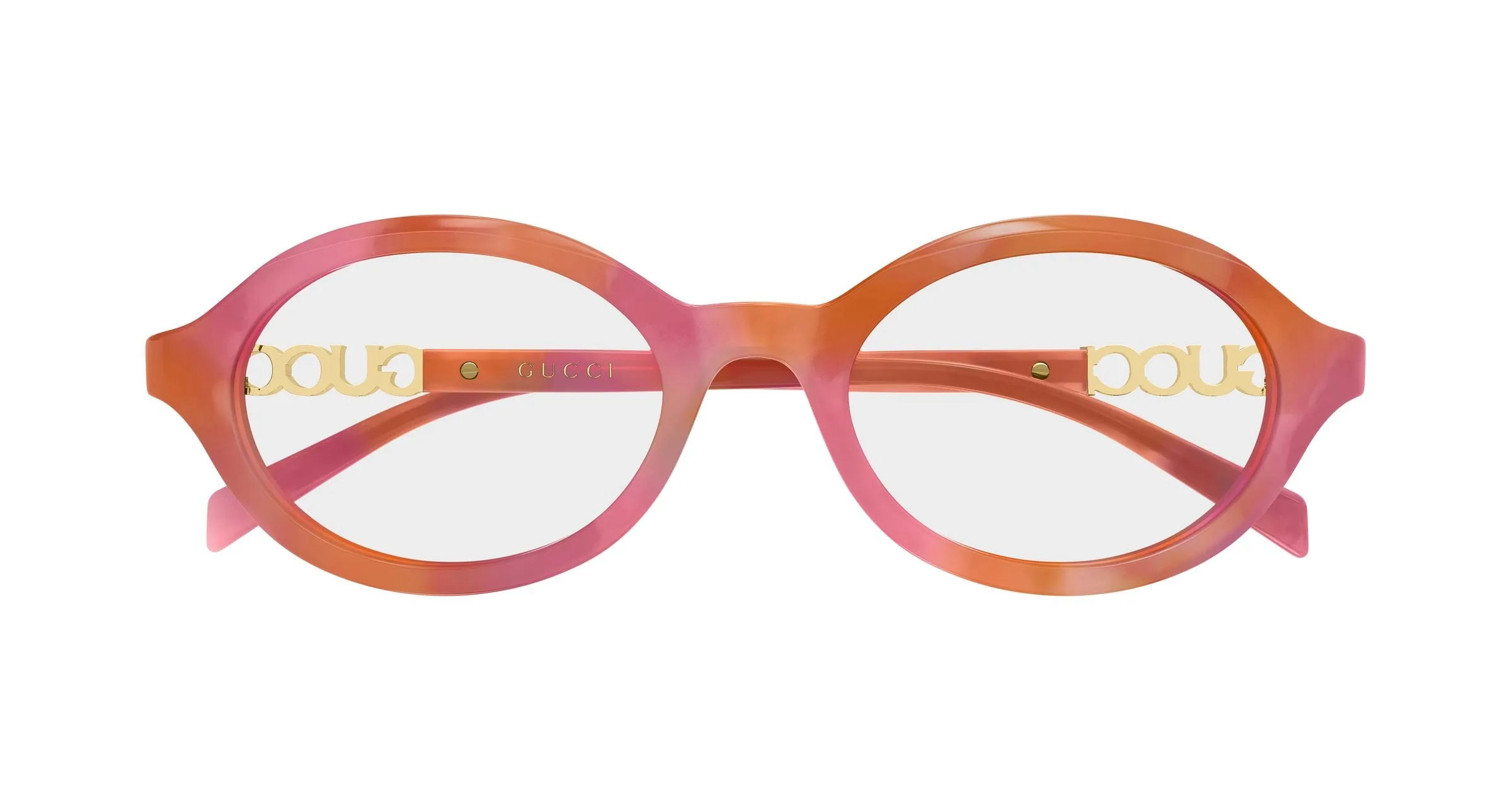 Gucci GG2153O 004 Montature da vista Acetato Havana Trasparente Rotonda - immagine 2