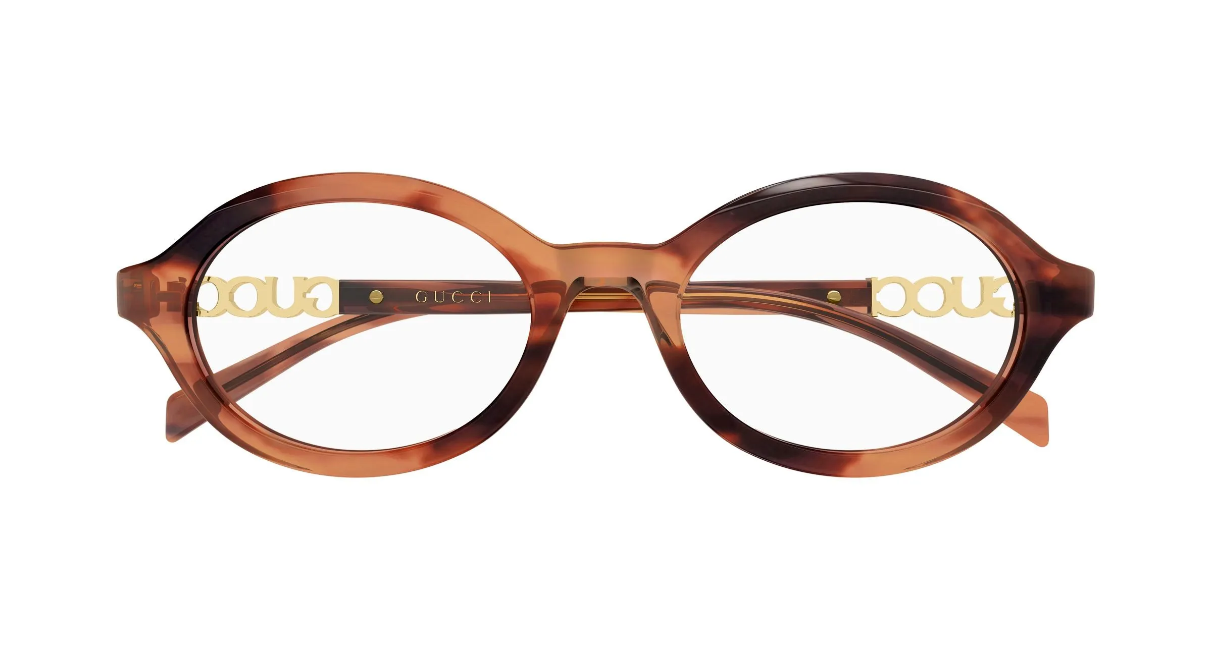 Gucci GG2153O 003 Montature da vista Acetato Havana Trasparente Rotonda - immagine 2