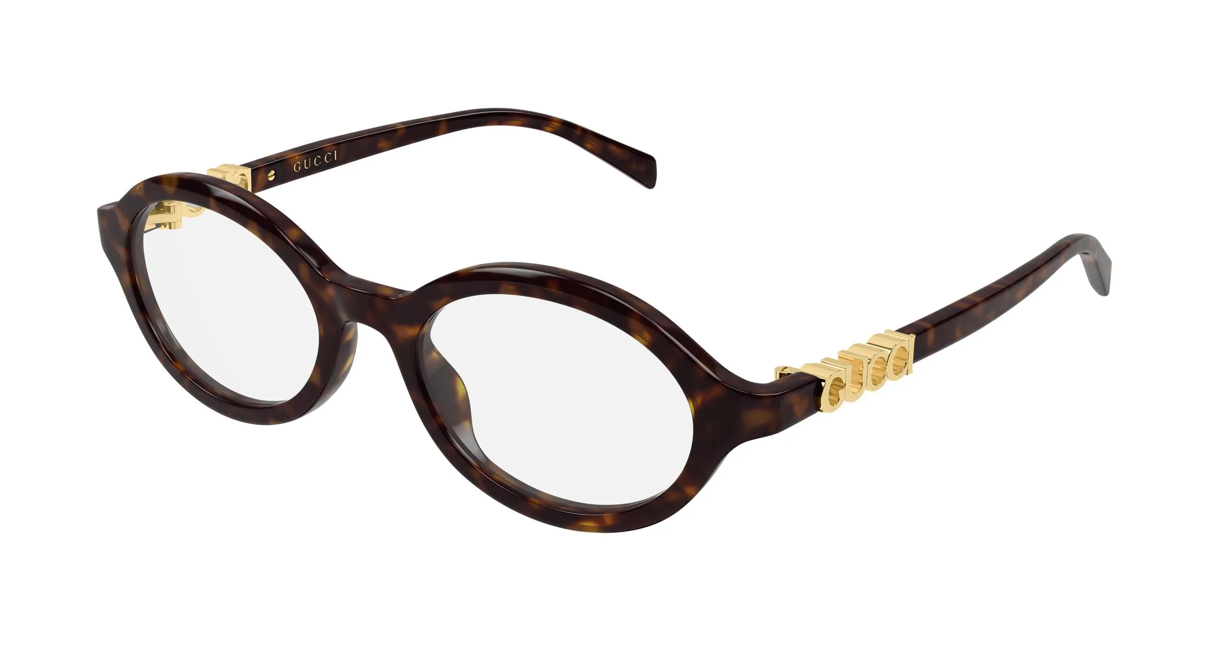Gucci GG2153O 002 Montature da vista Acetato Havana Trasparente Rotonda - immagine 1