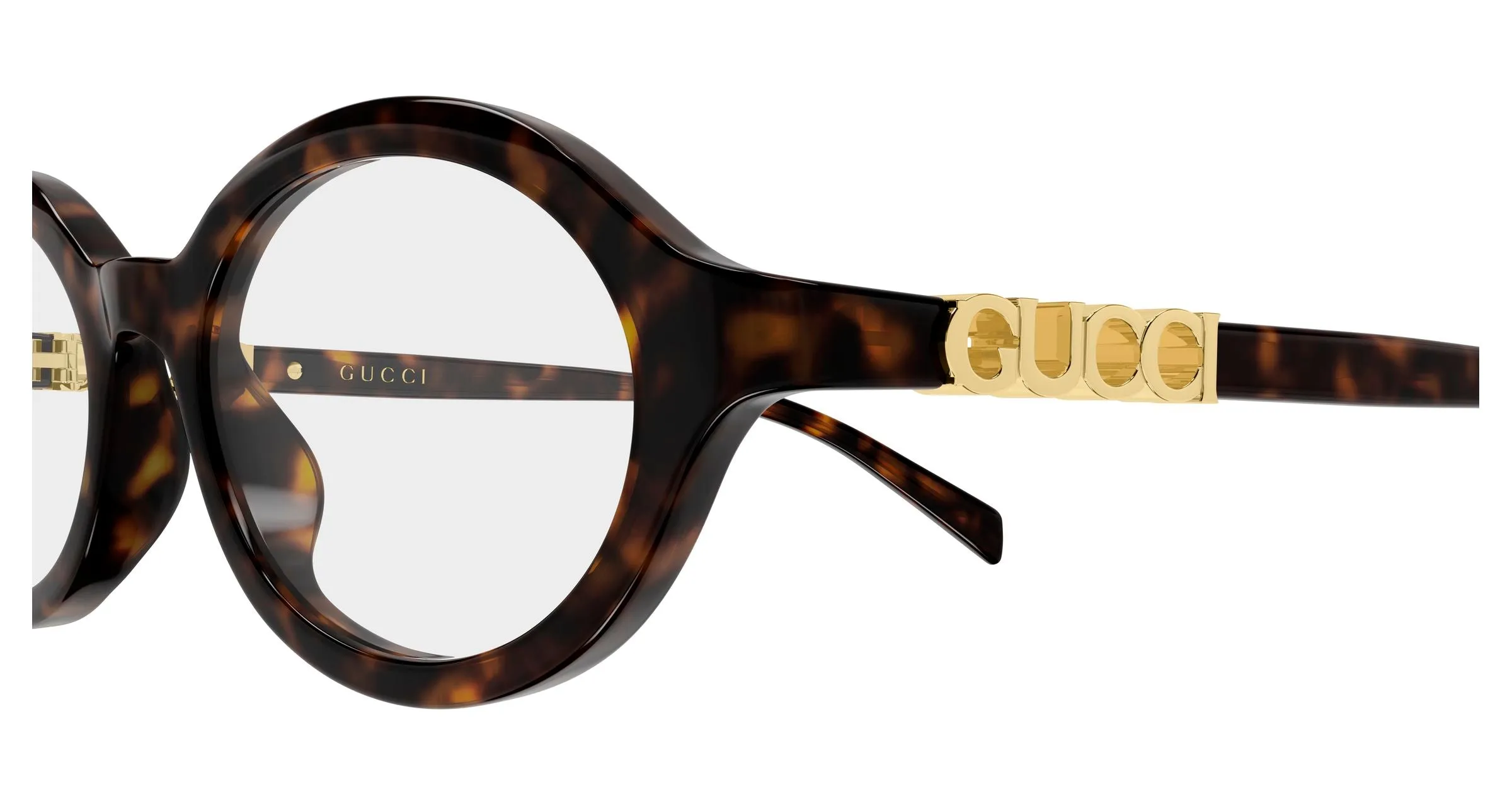 Gucci GG2153O 002 Montature da vista Acetato Havana Trasparente Rotonda - immagine 3