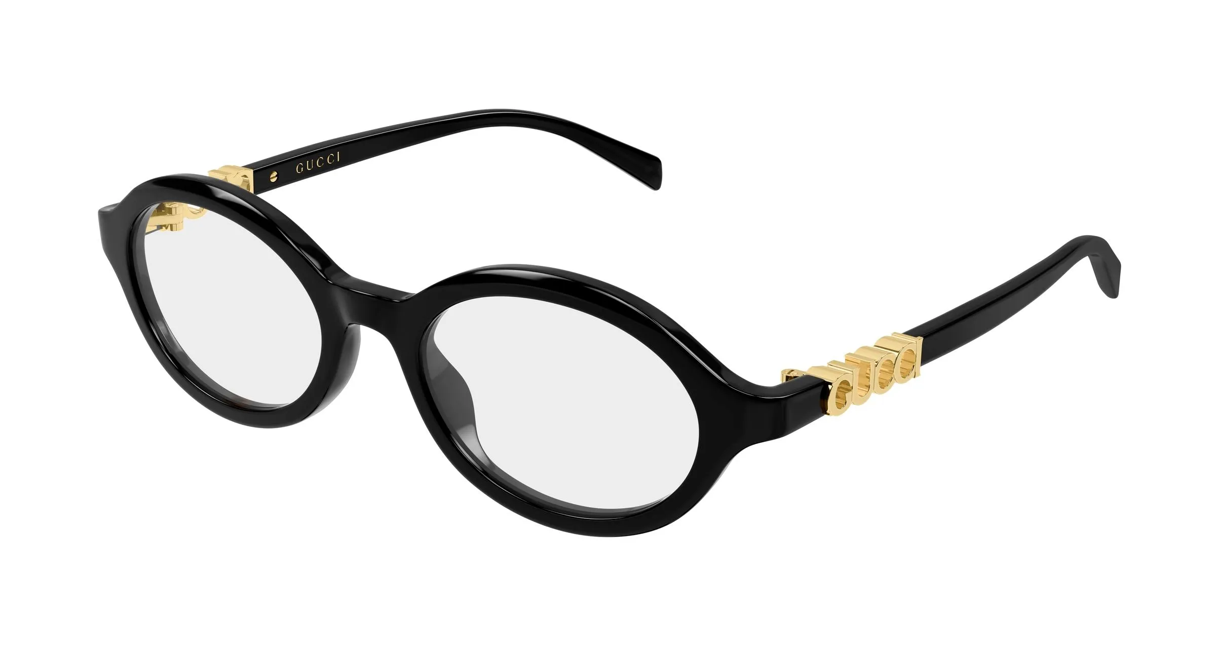 Gucci GG2153O 001 Montature da vista Acetato Nero Trasparente Rotonda - immagine 1