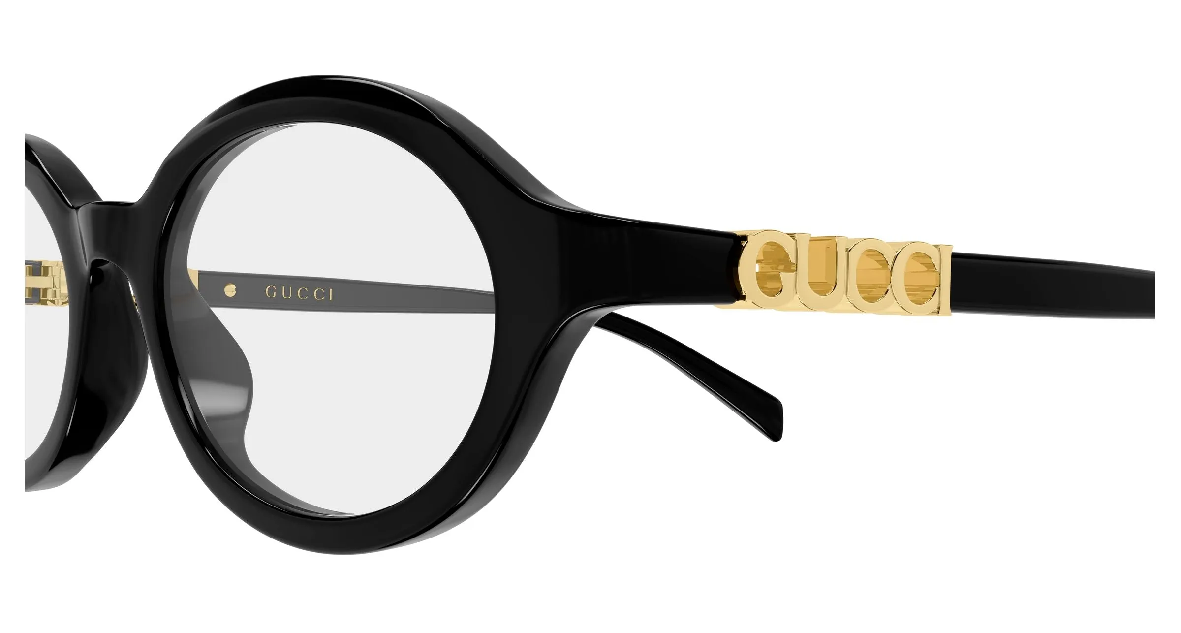 Gucci GG2153O 001 Montature da vista Acetato Nero Trasparente Rotonda - immagine 3