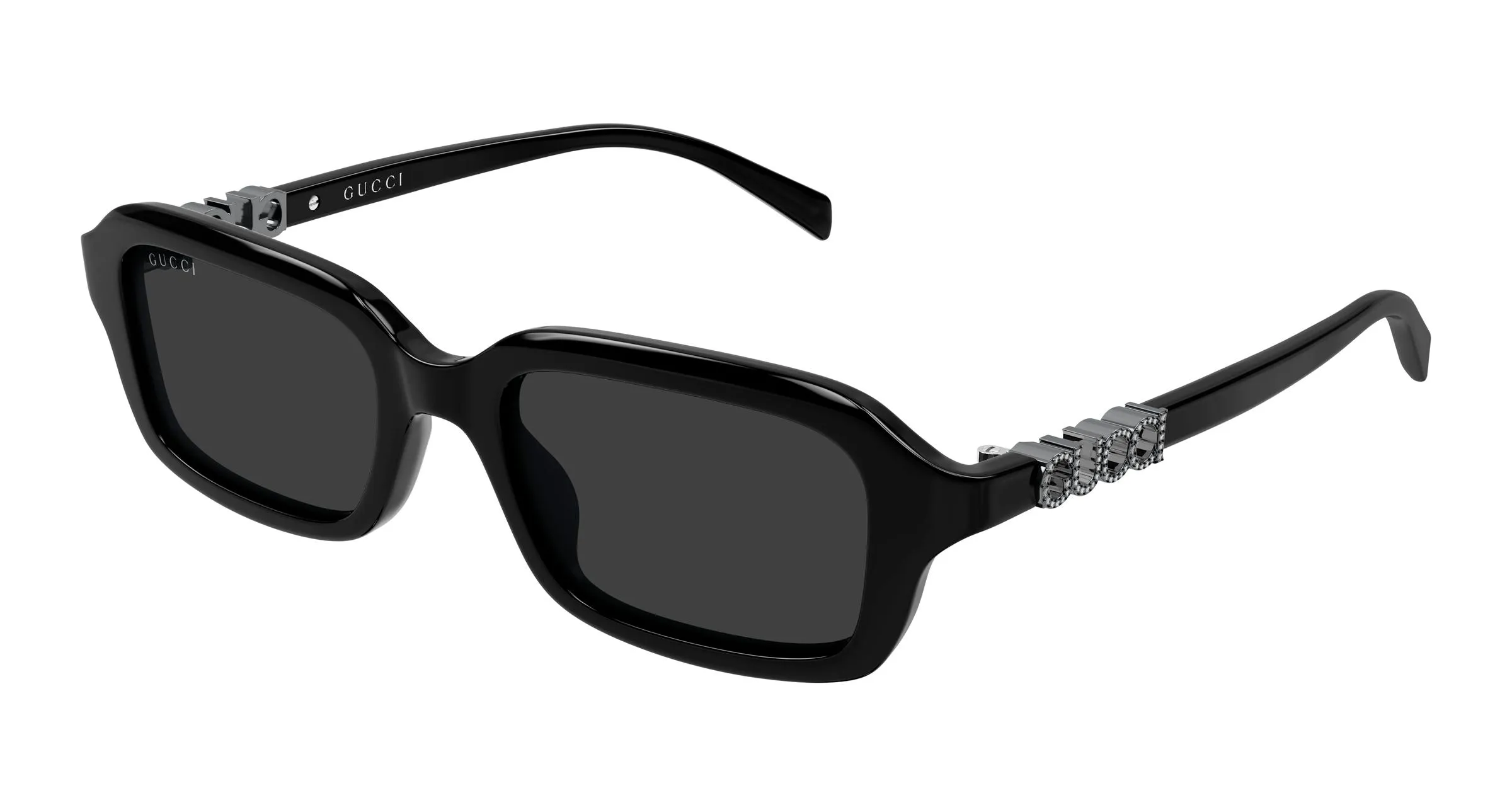 Gucci GG2152S 006 Occhiali da sole Acetato Nero Grigio Squadrata - immagine 1