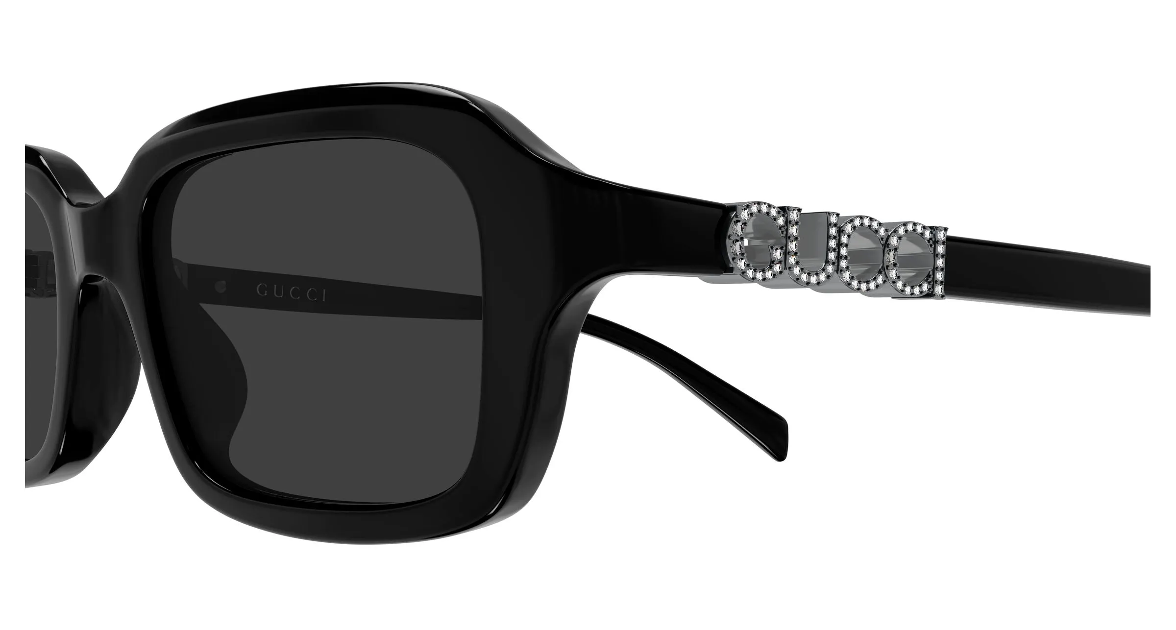 Gucci GG2152S 006 Occhiali da sole Acetato Nero Grigio Squadrata - immagine 3