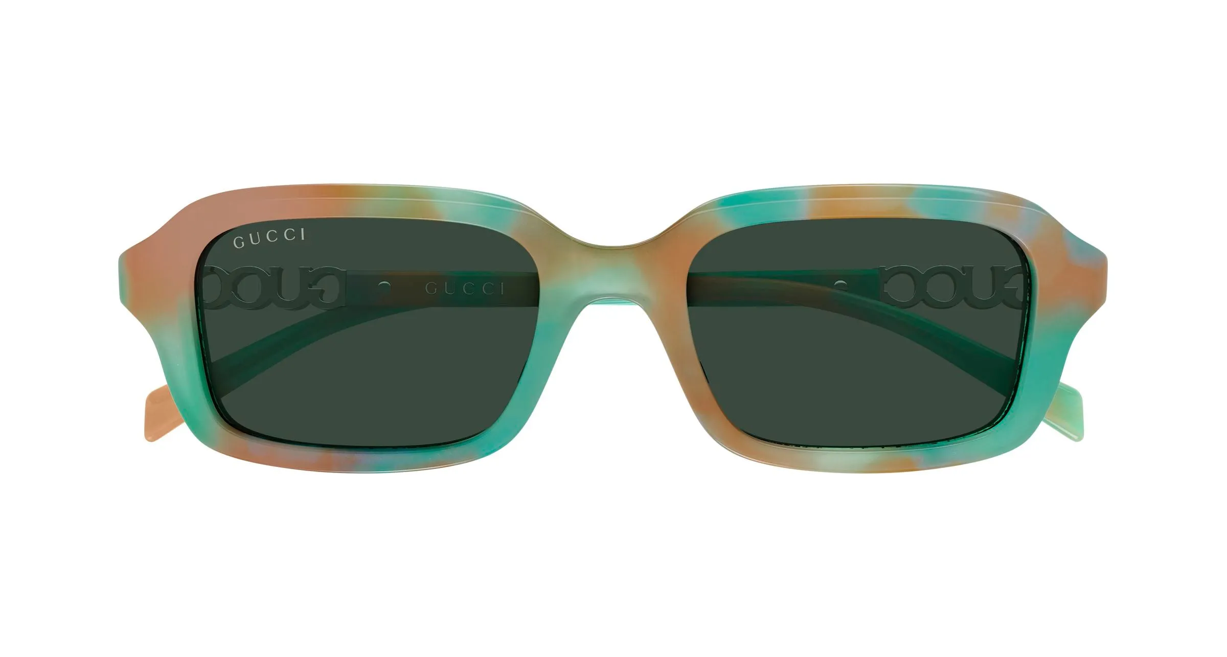 Gucci GG2152S 005 Occhiali da sole Acetato Havana Verde Squadrata - immagine 2