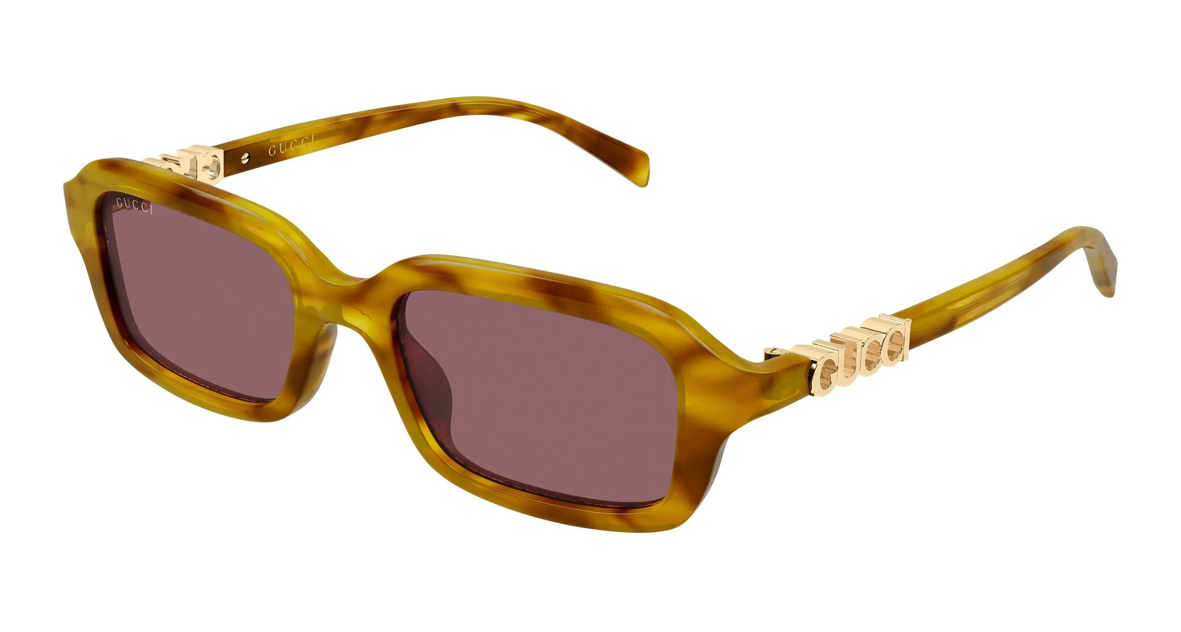 Gucci GG2152S 004 Occhiali da sole Acetato Havana Rosso Squadrata - immagine 1