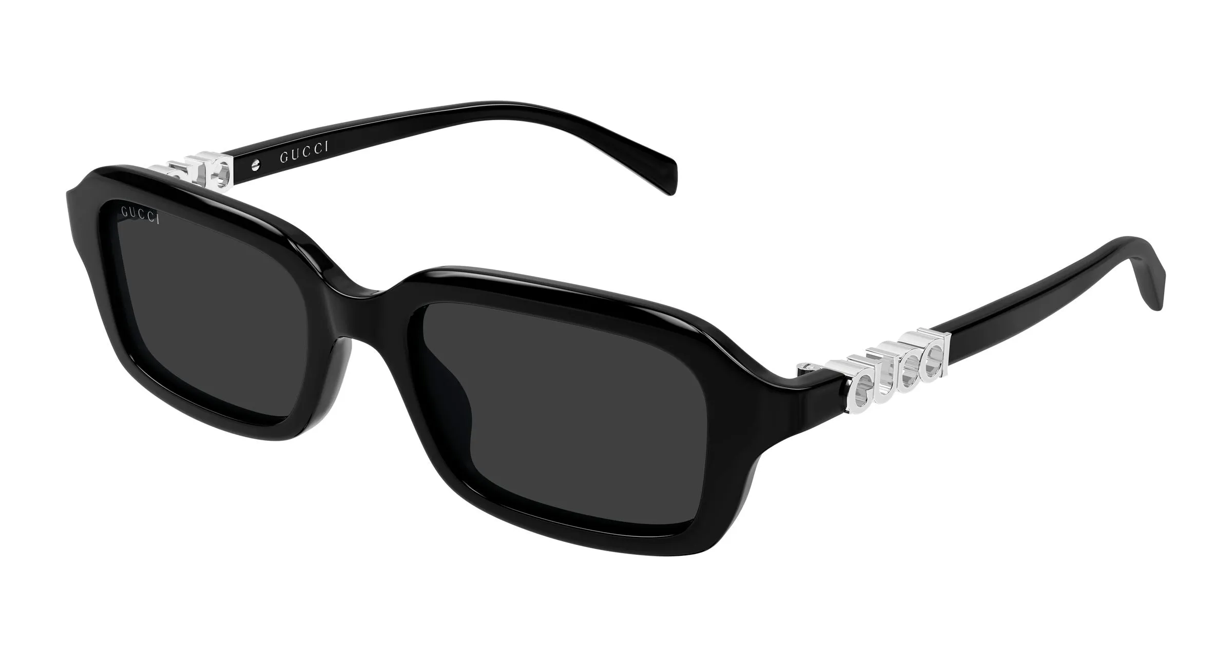 Gucci GG2152S 001 Occhiali da sole Acetato Nero Grigio Squadrata - immagine 1