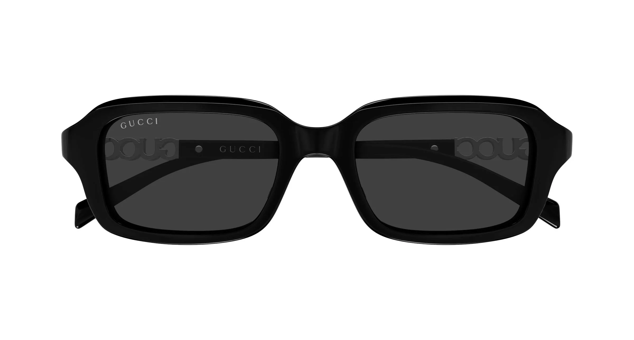 Gucci GG2152S 001 Occhiali da sole Acetato Nero Grigio Squadrata - immagine 2
