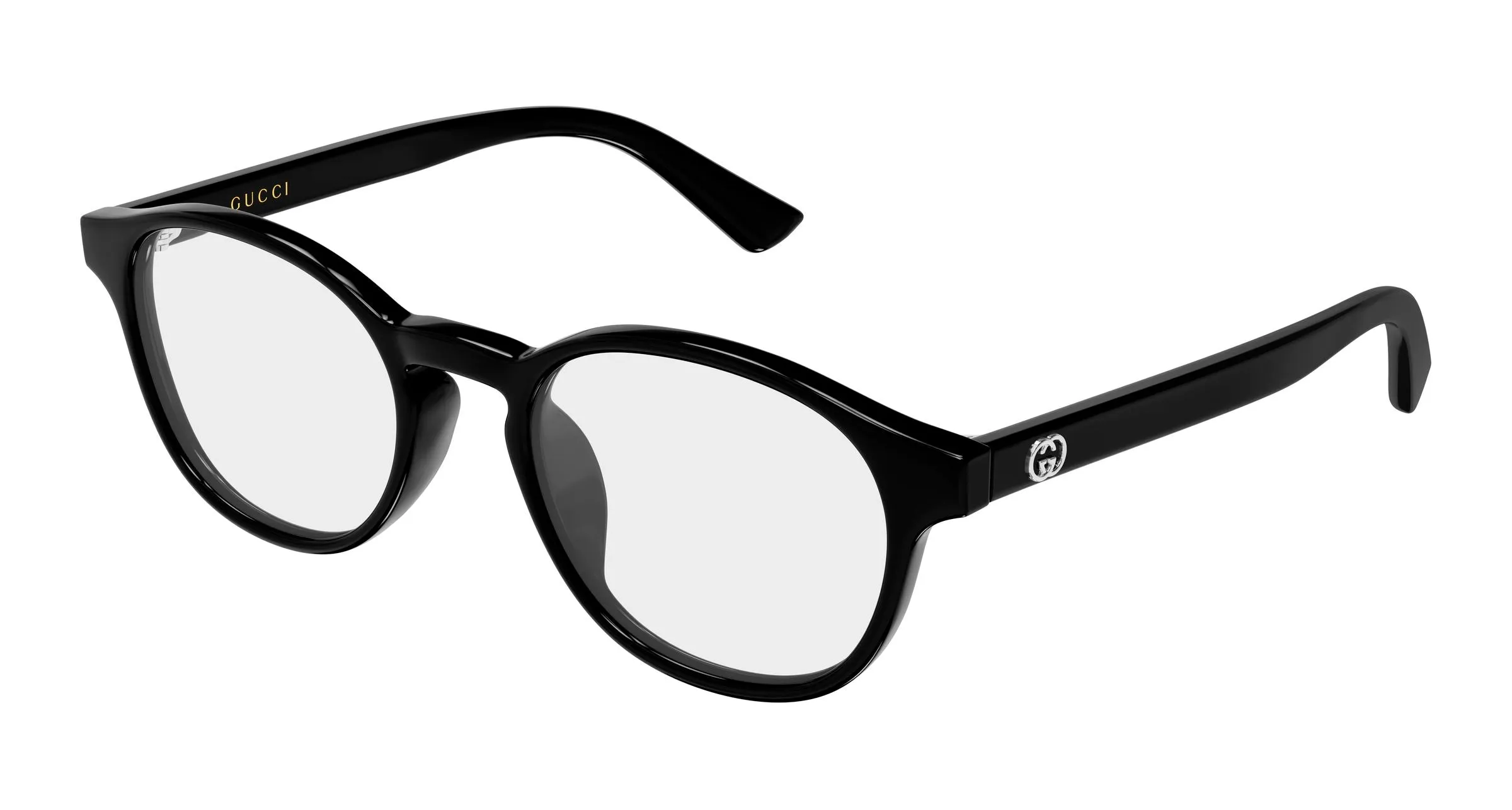 Gucci GG2137OK 001 Montature da vista Acetato Nero Trasparente Rotonda - immagine 1