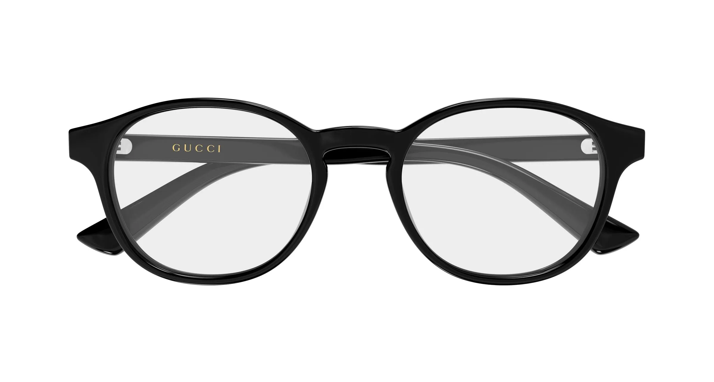 Gucci GG2137OK 001 Montature da vista Acetato Nero Trasparente Rotonda - immagine 2