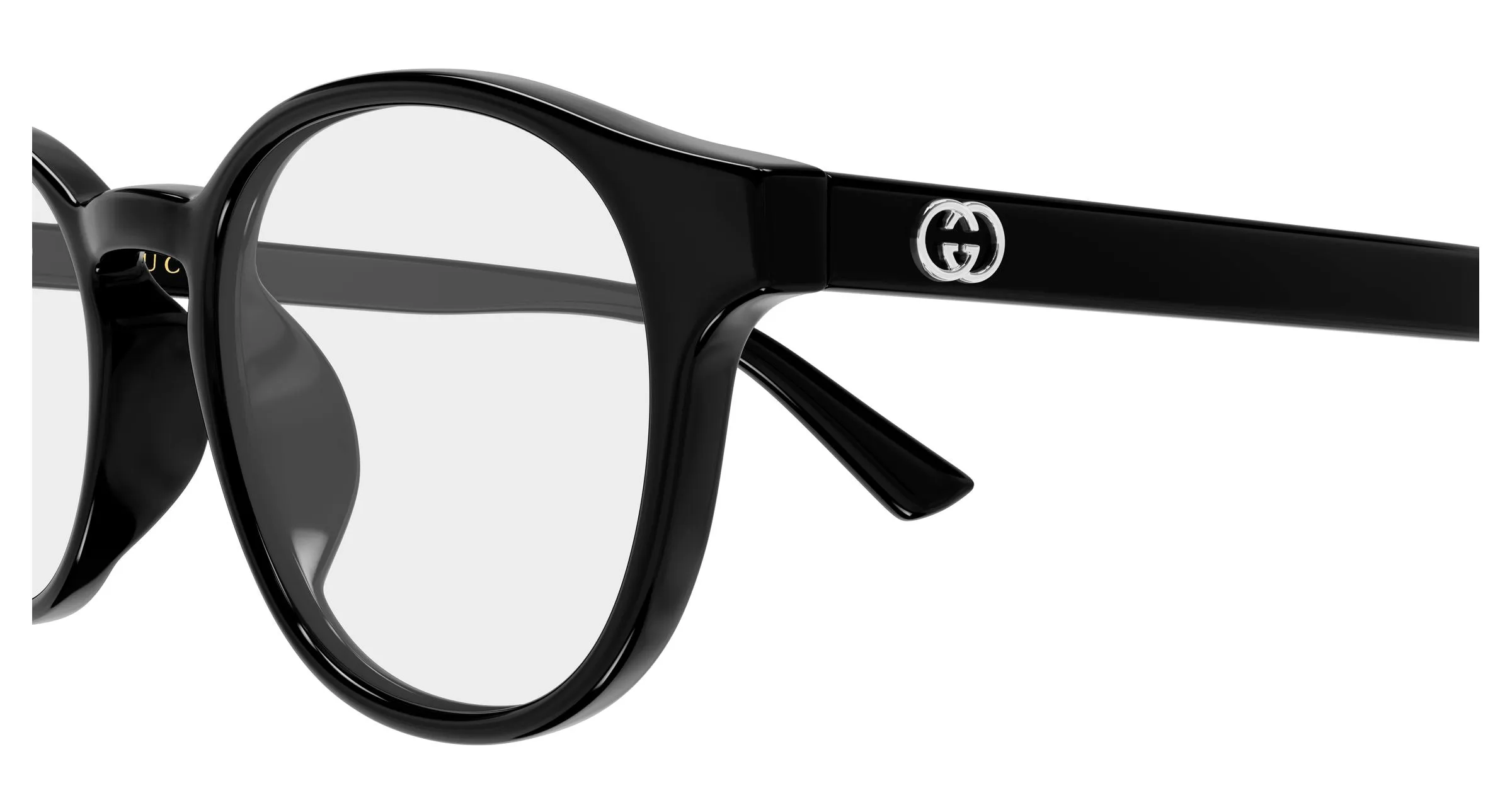 Gucci GG2137OK 001 Montature da vista Acetato Nero Trasparente Rotonda - immagine 3
