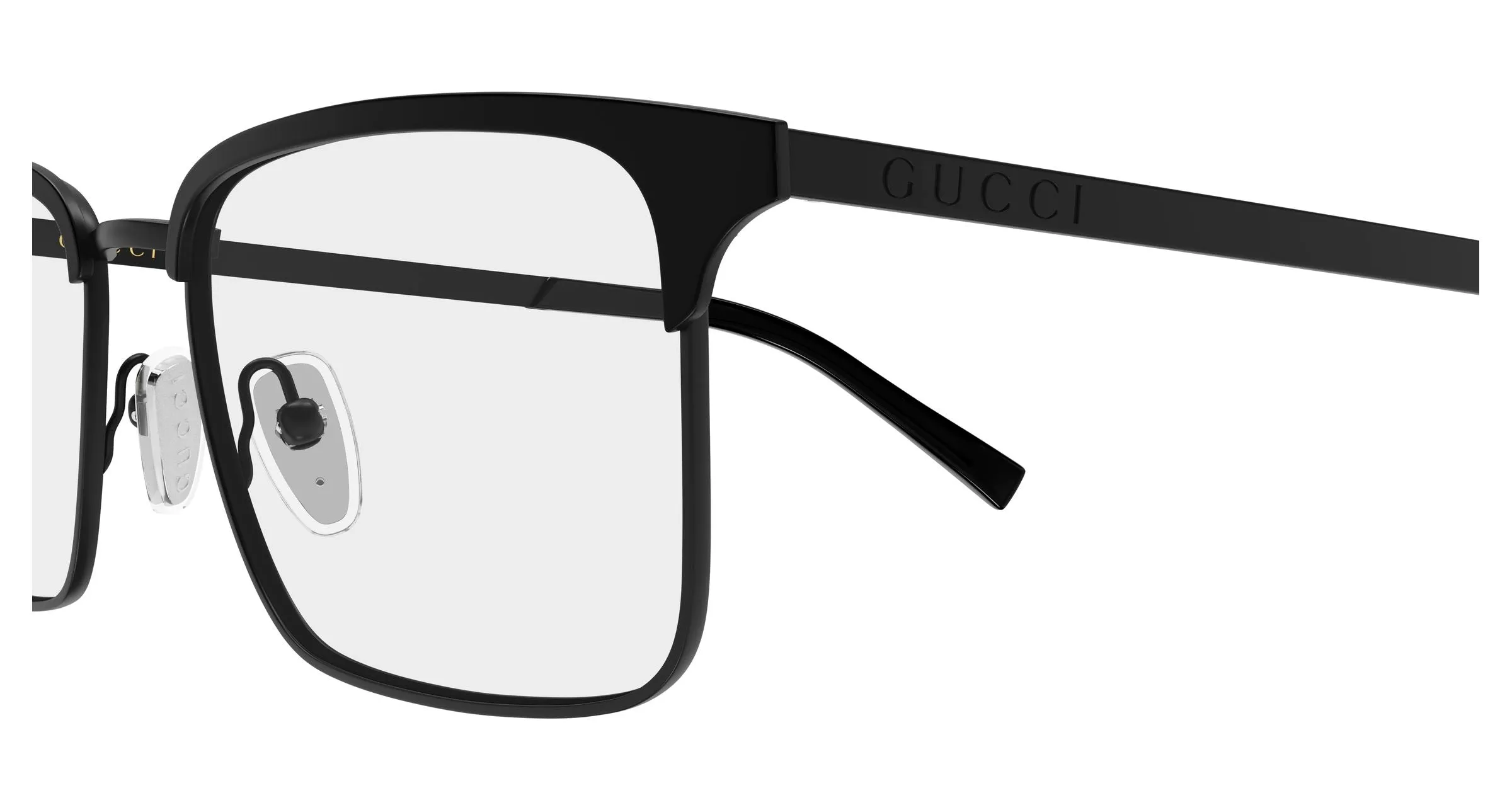 Gucci GG2136O 006 Montature da vista Metallo Nero Trasparente Squadrata - immagine 3