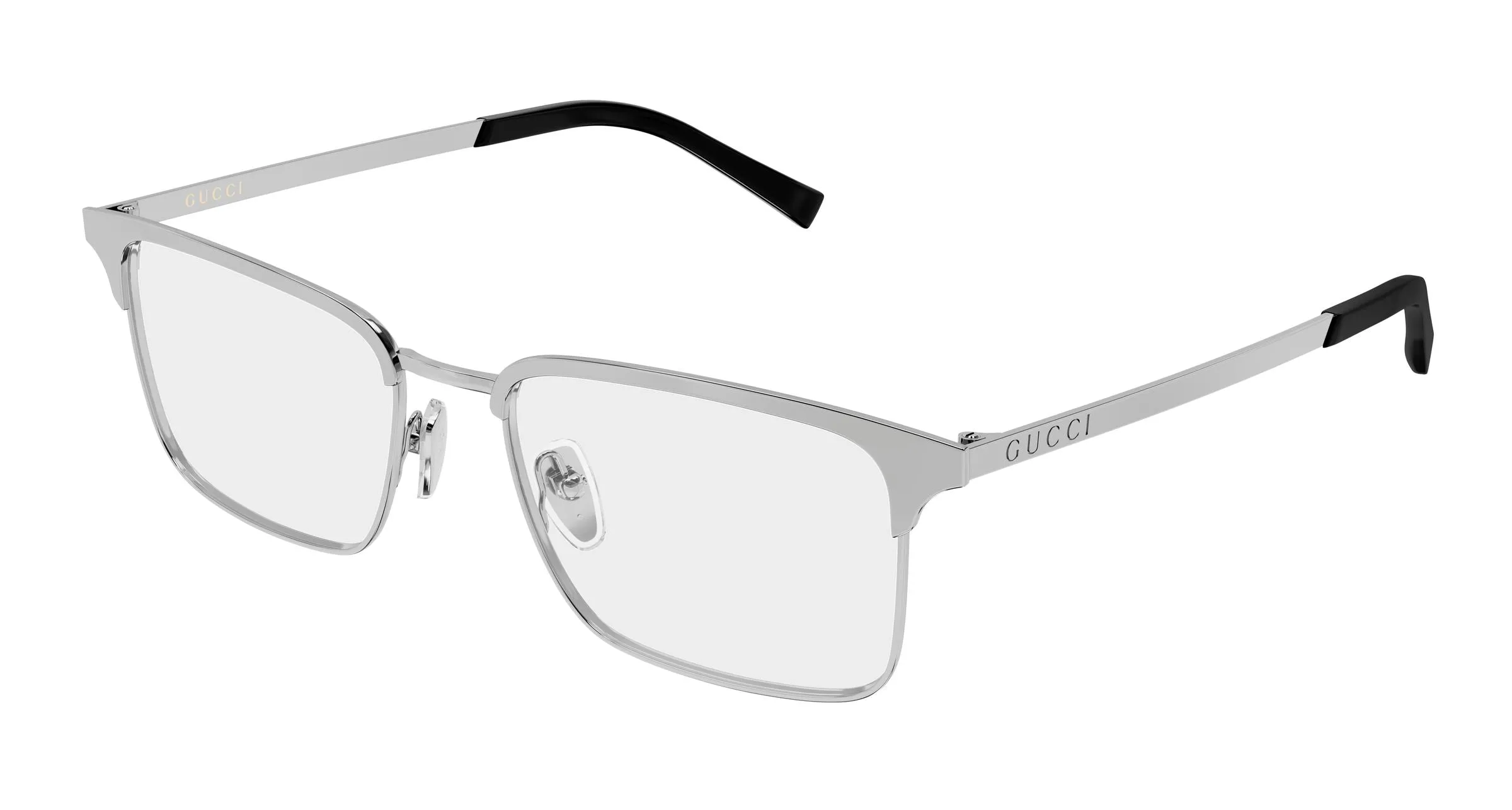 Gucci GG2136O 005 Montature da vista Metallo Rutenio Trasparente Squadrata - immagine 1