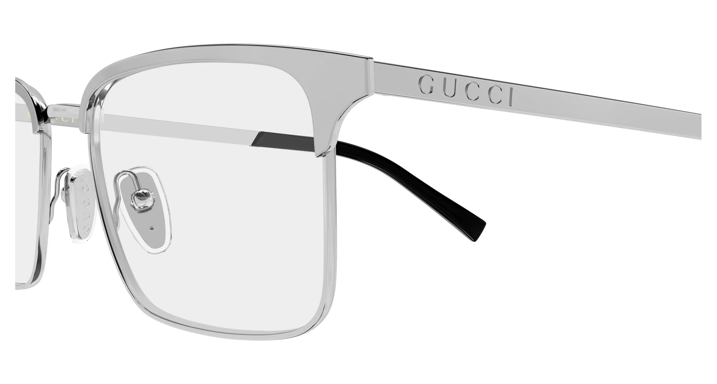 Gucci GG2136O 005 Montature da vista Metallo Rutenio Trasparente Squadrata - immagine 3