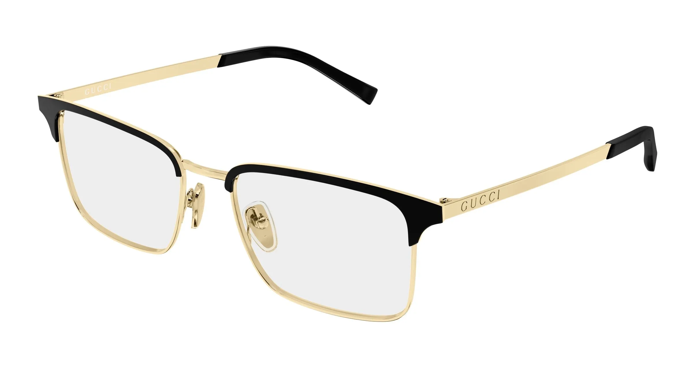 Gucci GG2136O 001 Montature da vista Metallo Oro Trasparente Squadrata - immagine 1