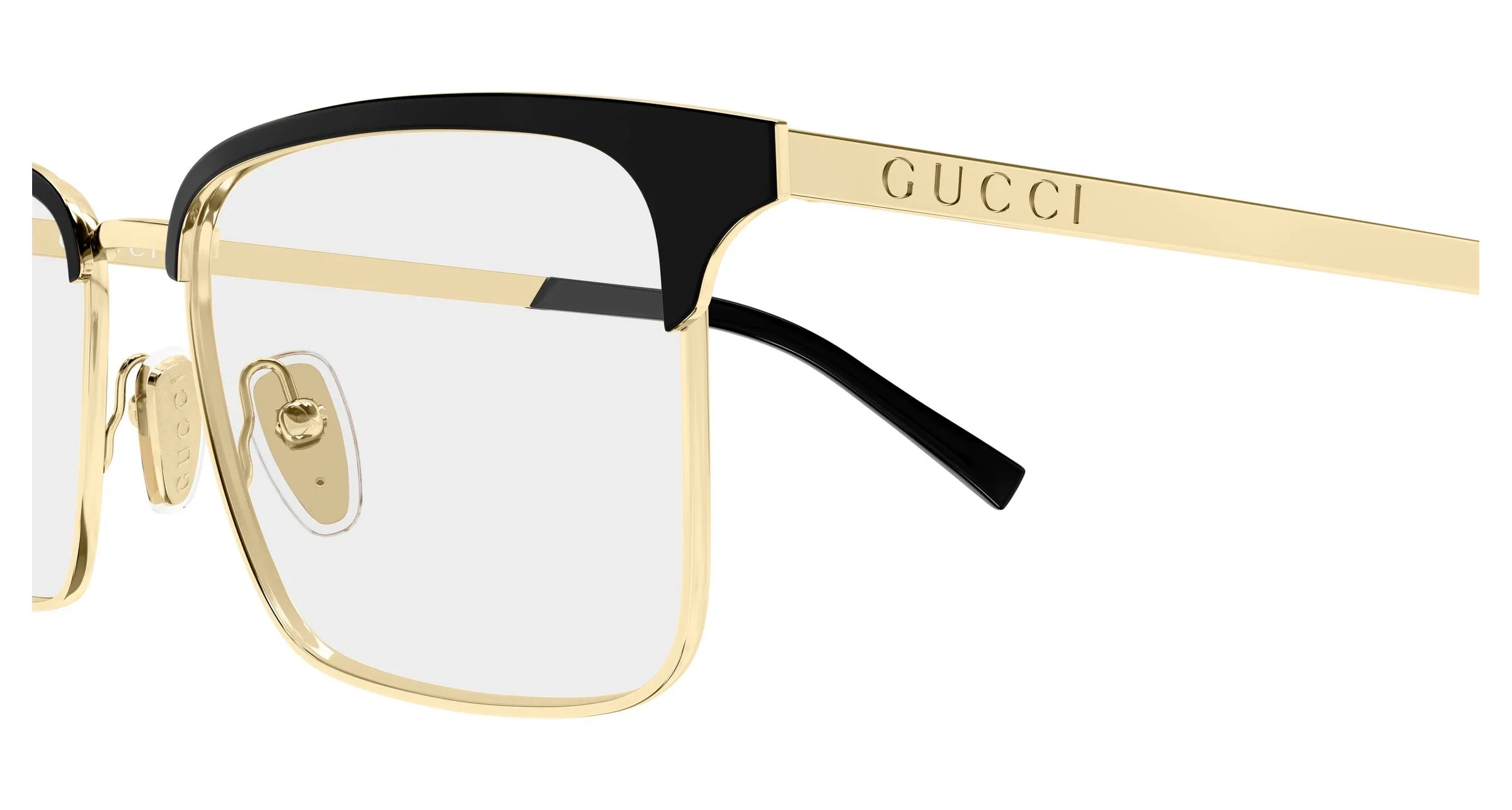 Gucci GG2136O 001 Montature da vista Metallo Oro Trasparente Squadrata - immagine 3